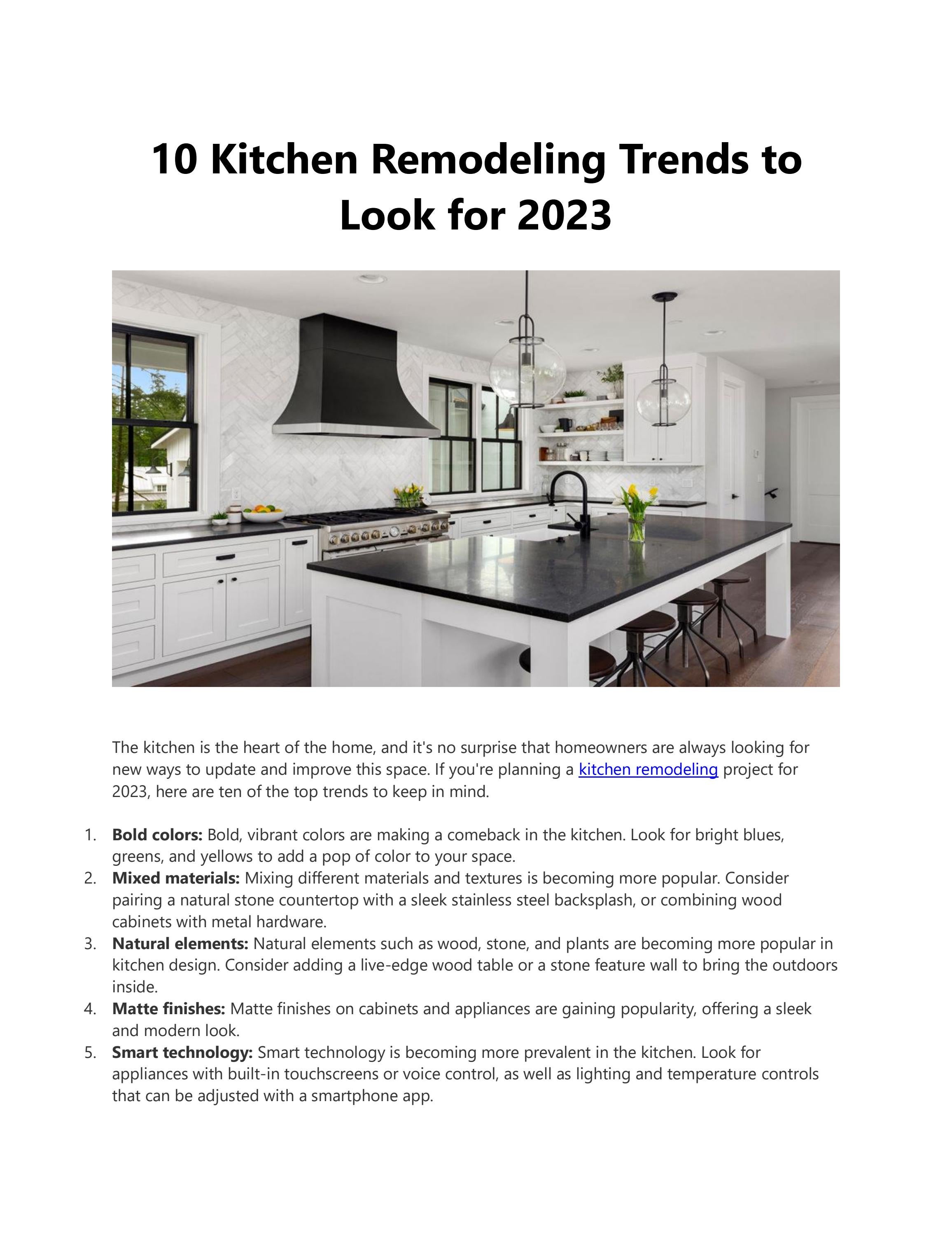 10 Kitchen Remodeling Trends to Look for 2023 by M&K Renovations Issuu