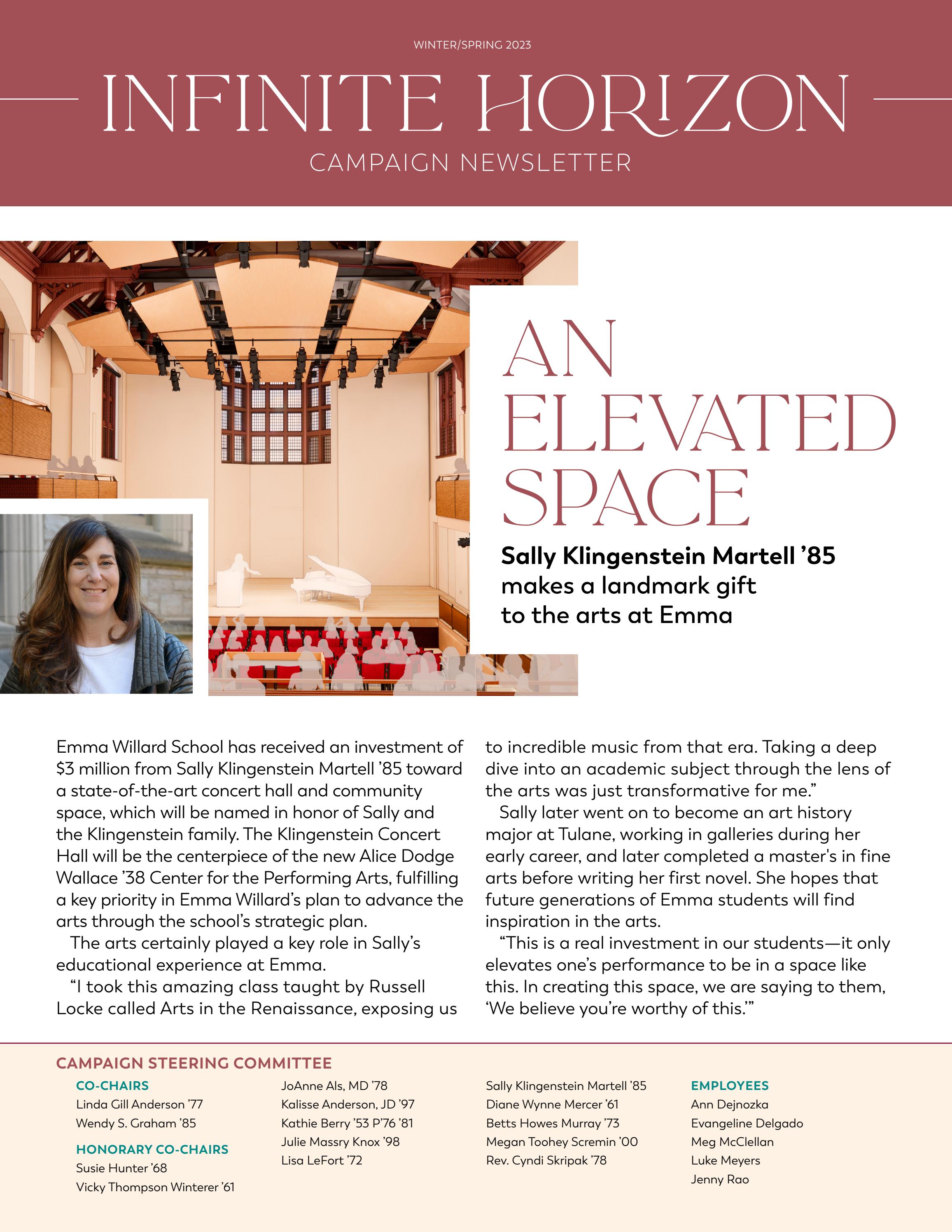 Infinite Horizon Campaign Newsletter Spring 2023 by Emma Willard Issuu