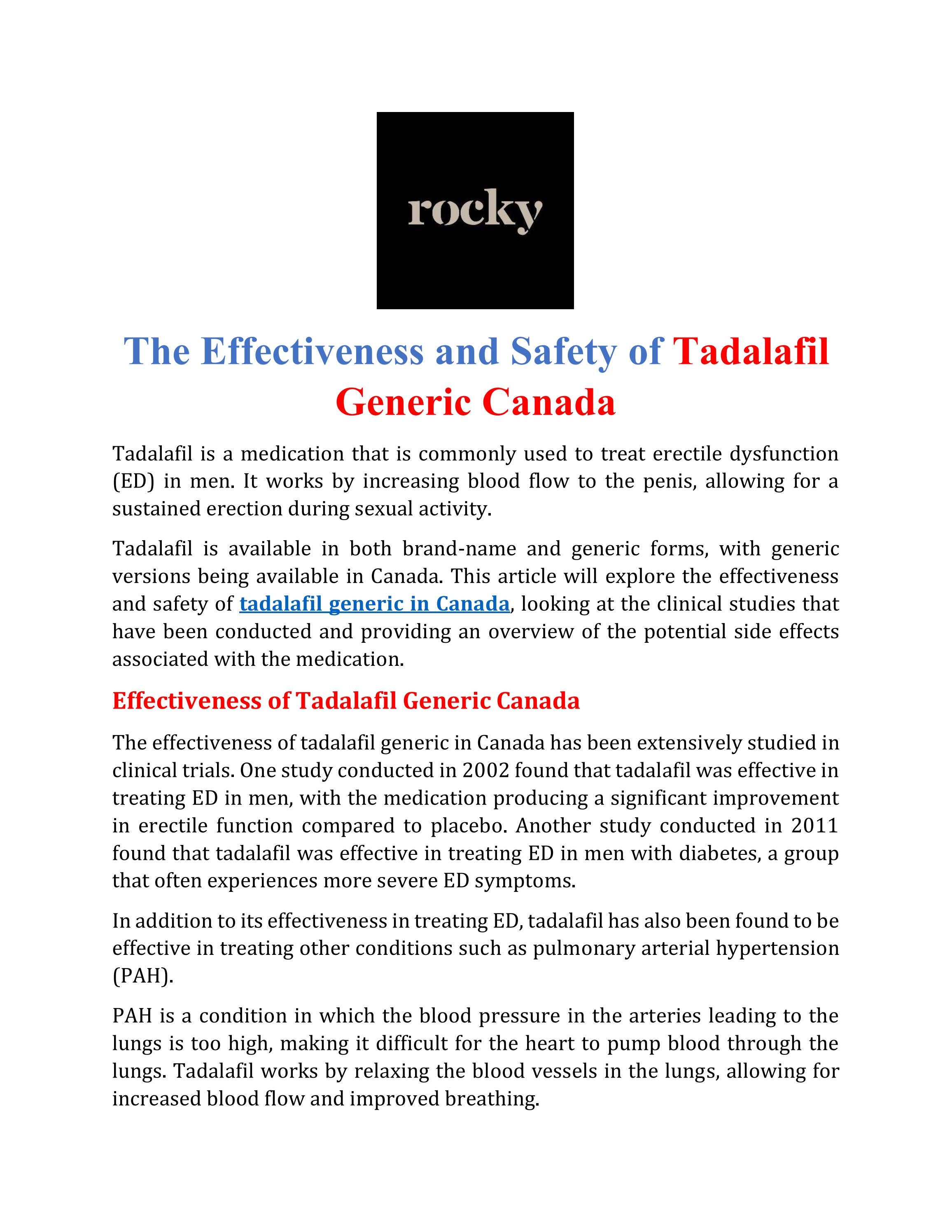 tadalafil generic canada