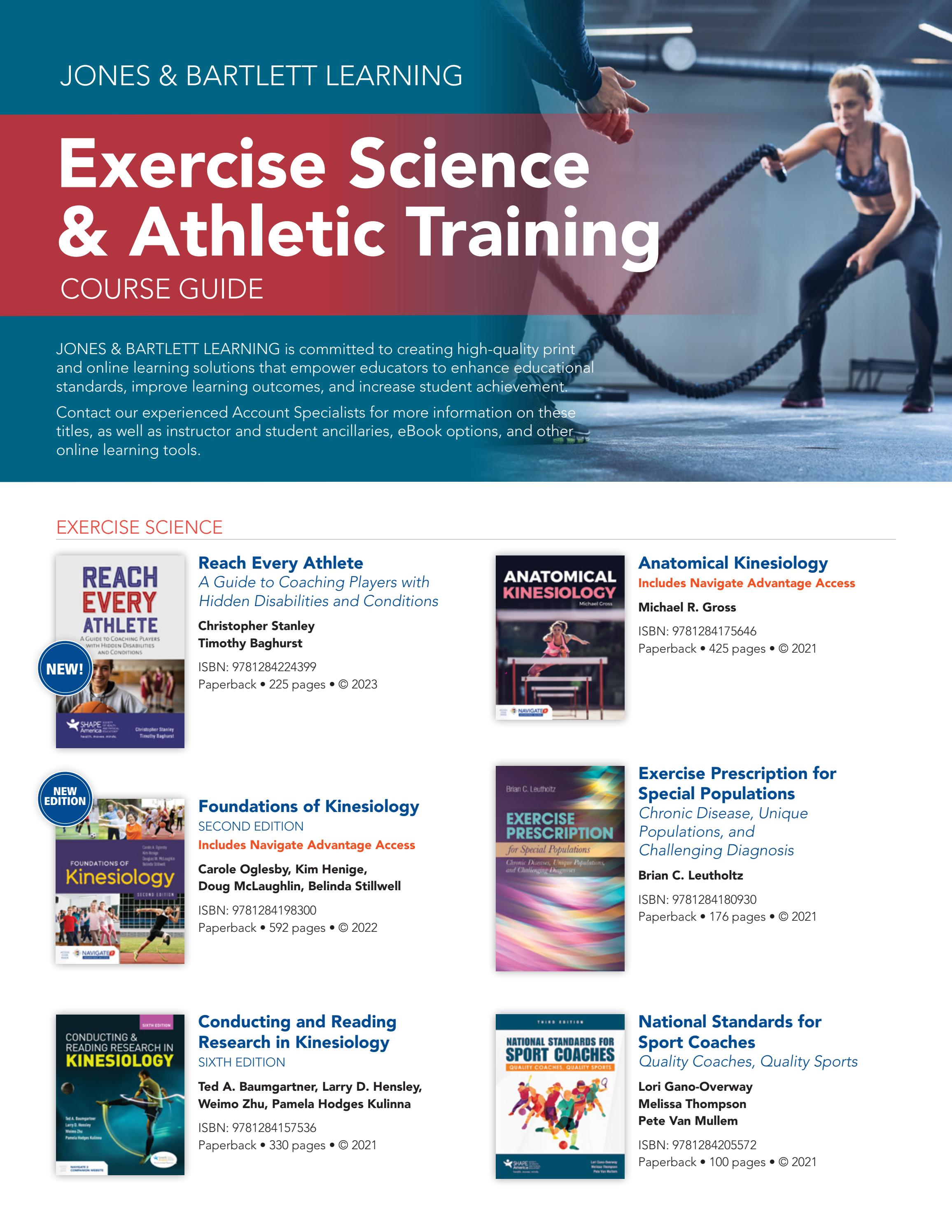 Exercise Science & Athletic Training Course Guide by Jones & Bartlett