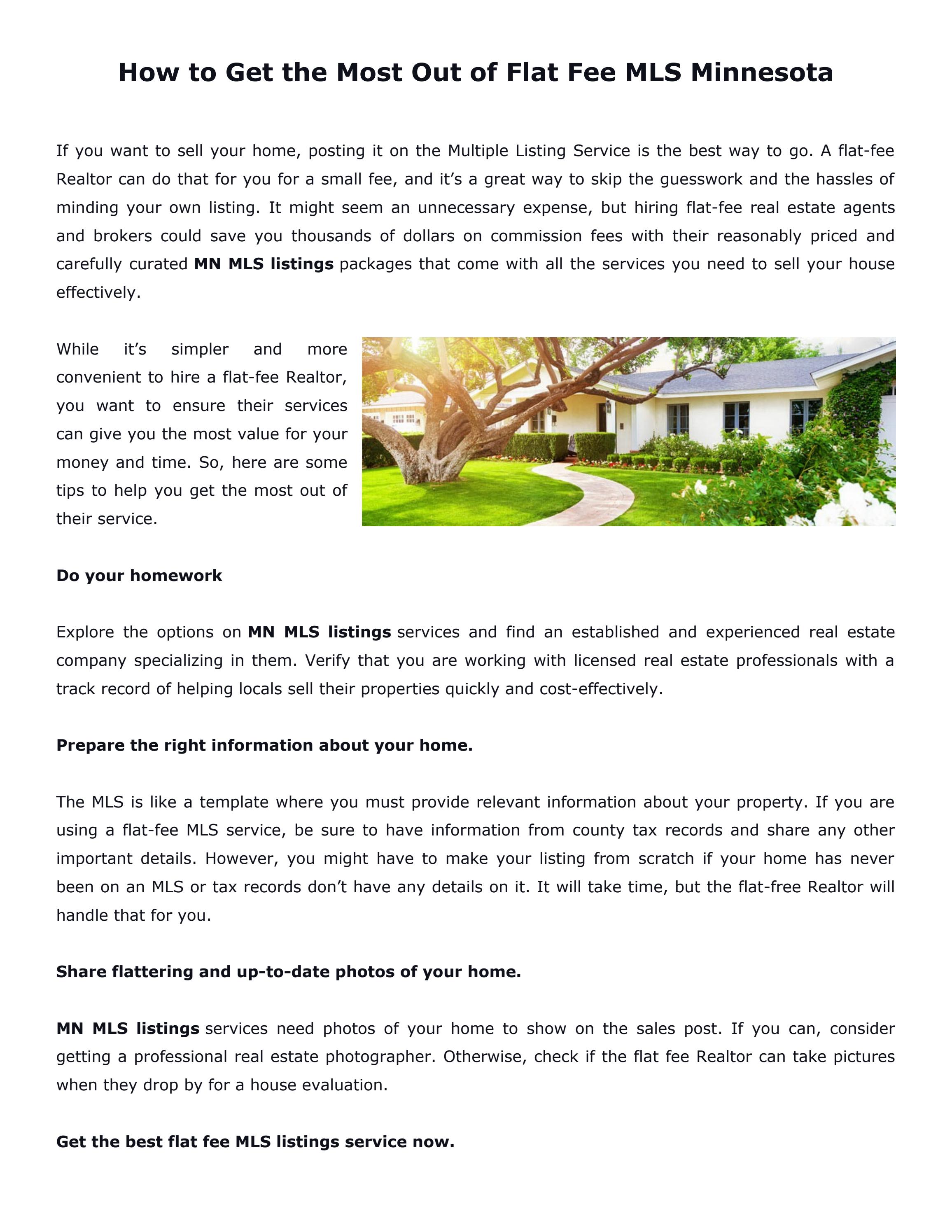 How to Get the Most Out of Flat Fee MLS Minnesota by Real Estate