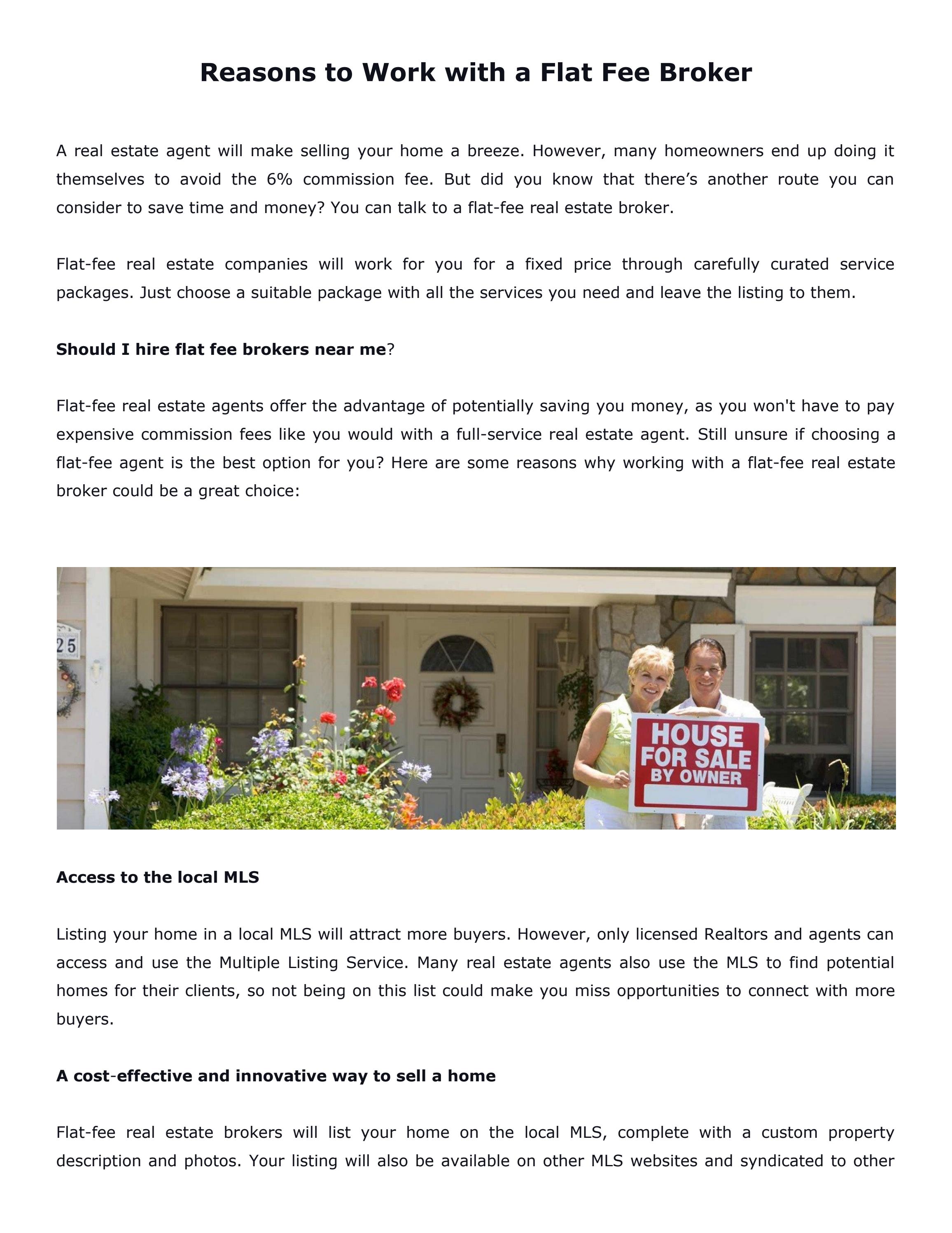 Reasons to Work with a Flat Fee Broker by Real Estate Corners, Inc Issuu