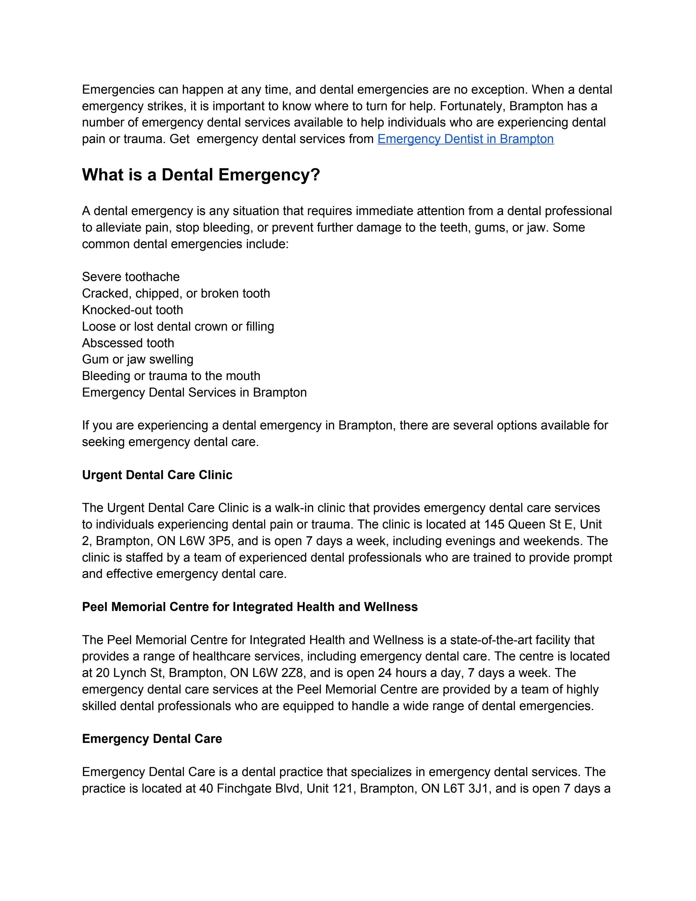 Emergency Dental services in Brampton by Dental Square Issuu