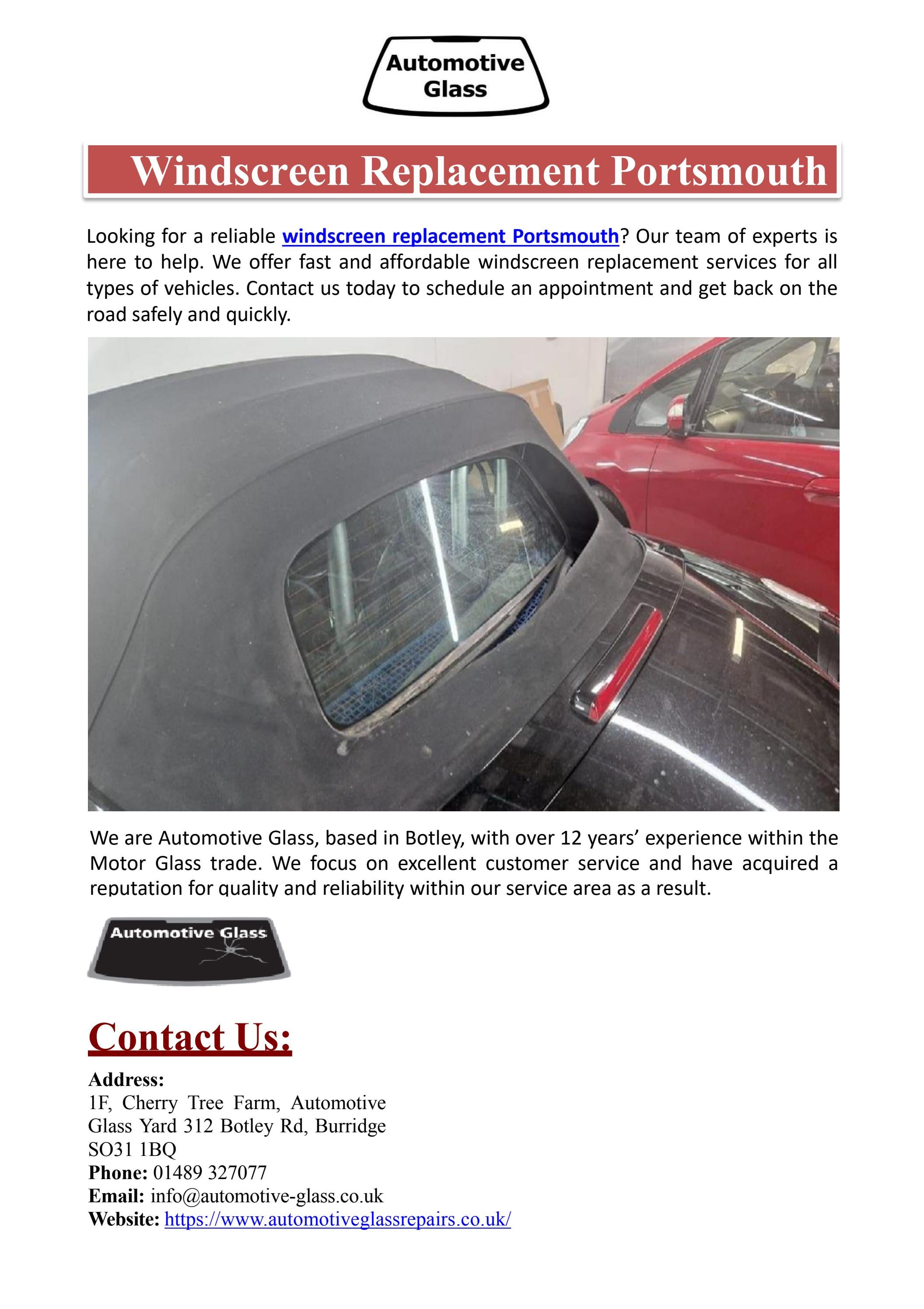 Windscreen Replacement Portsmouth by Automotive Glass Repair Issuu