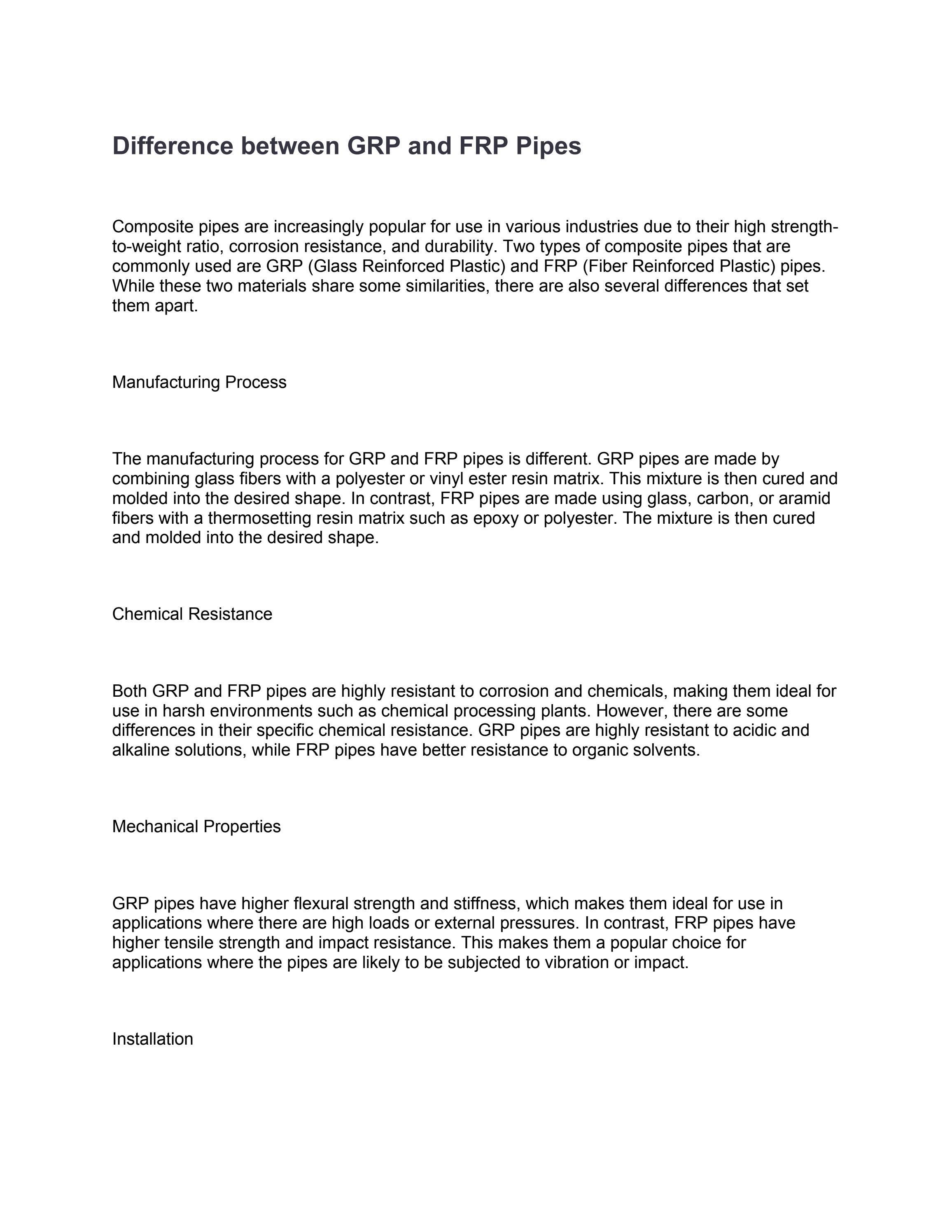 Difference between GRP and FRP Pipes by SEO Branddess Issuu