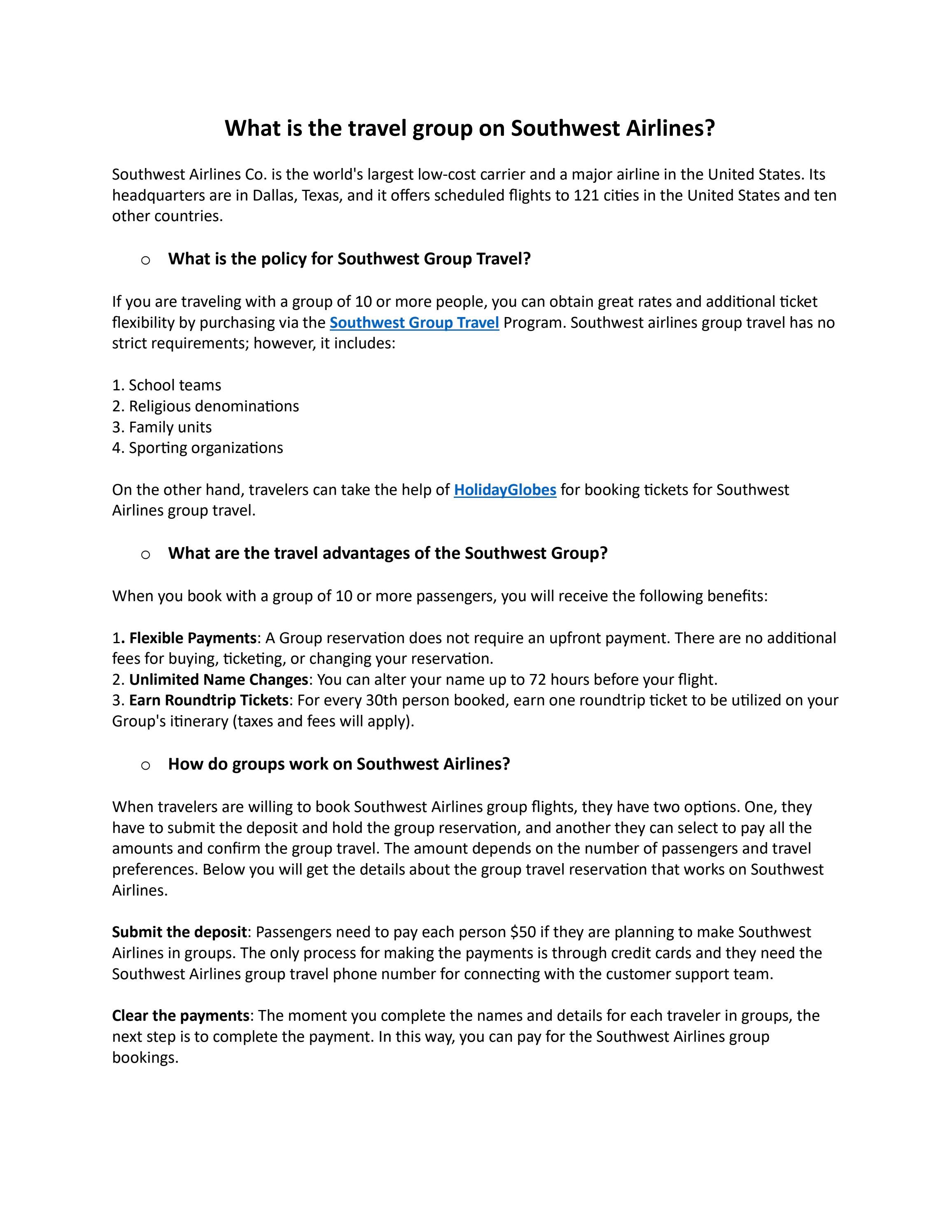 Southwest Group Travel HolidayGlobes by Johns Kiyes Issuu