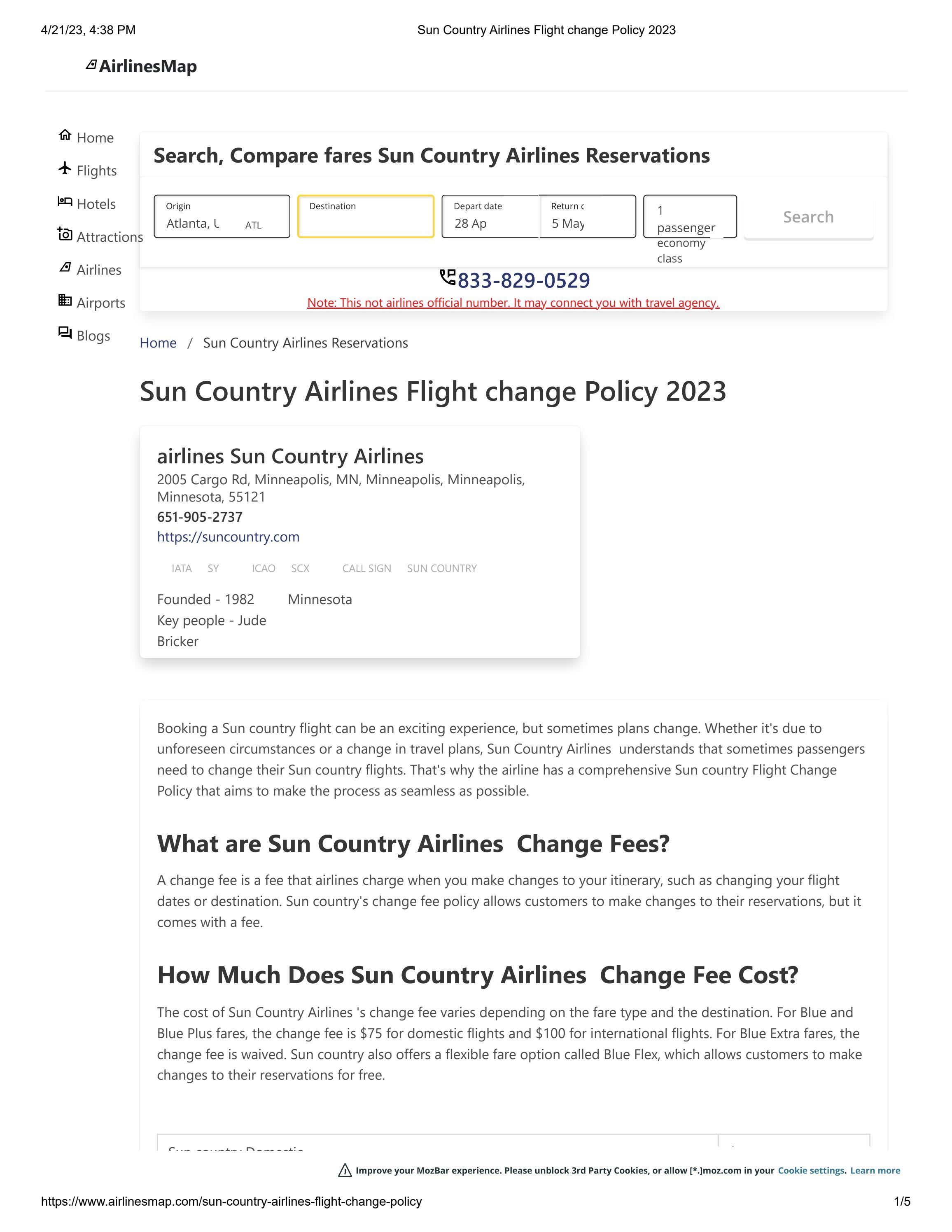 Sun Country Airlines Flight Change Policy by Airline Arena Issuu