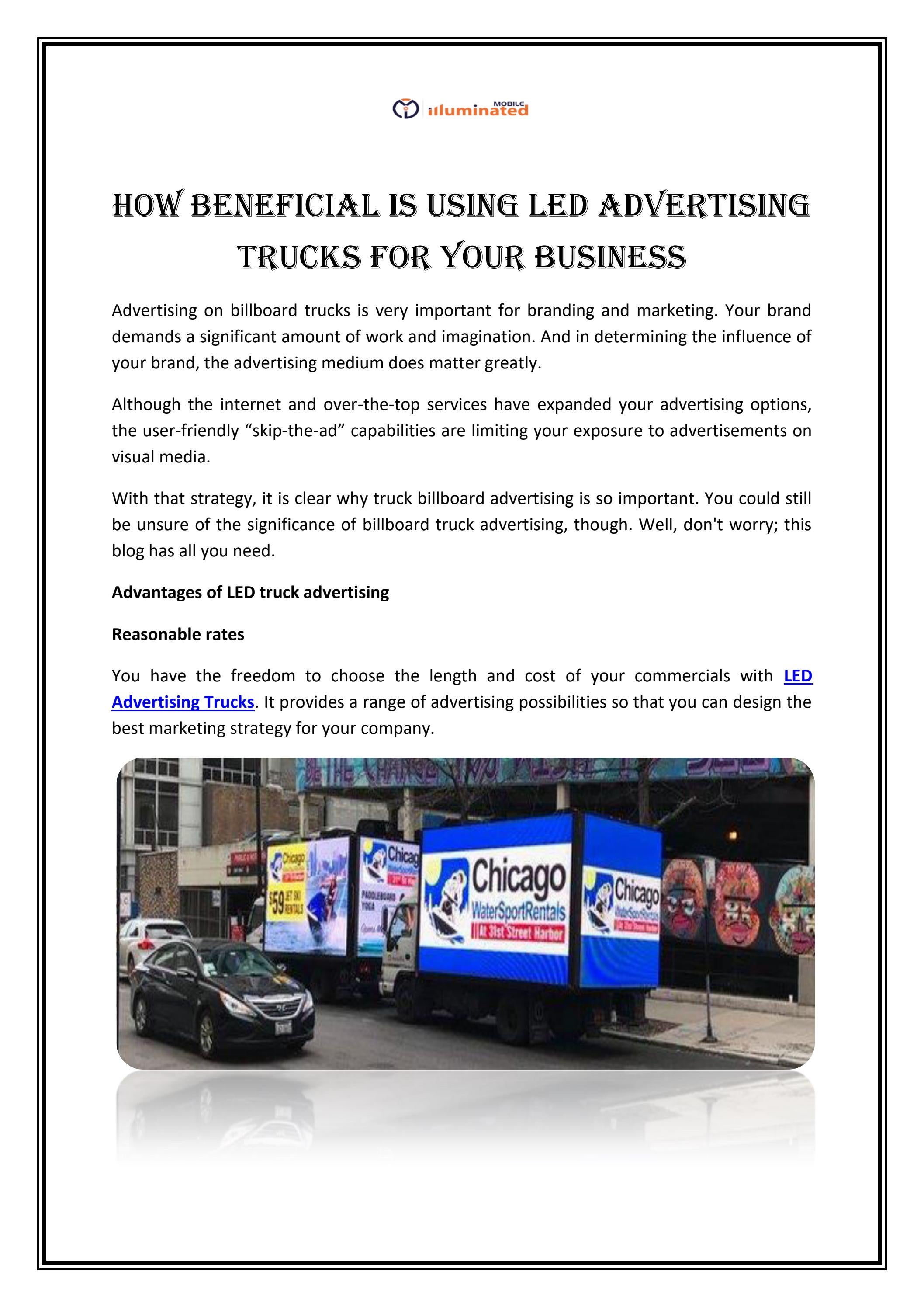 How beneficial is using led advertising trucks for your business by