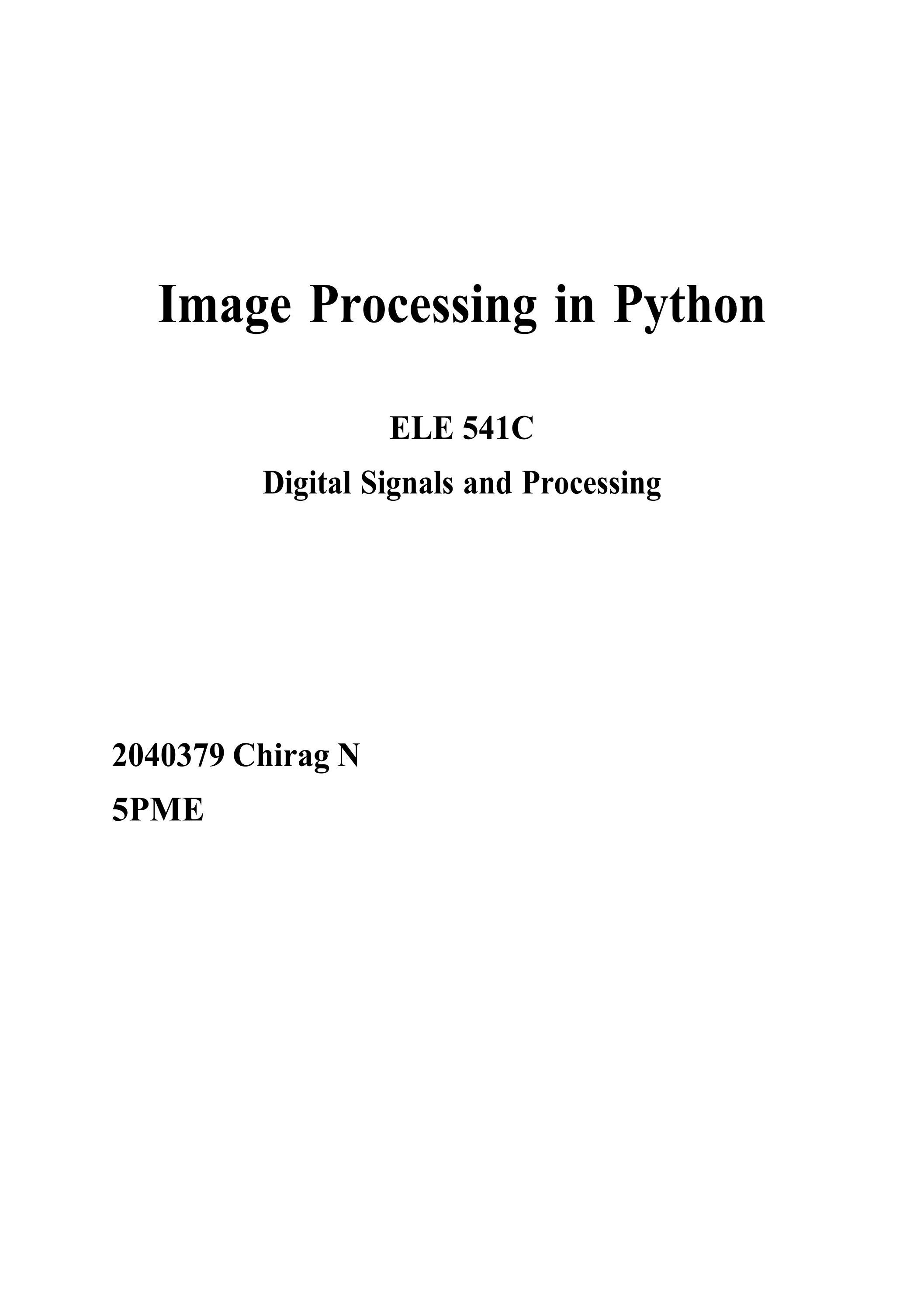 Image processing using Python by Chirag N - Issuu