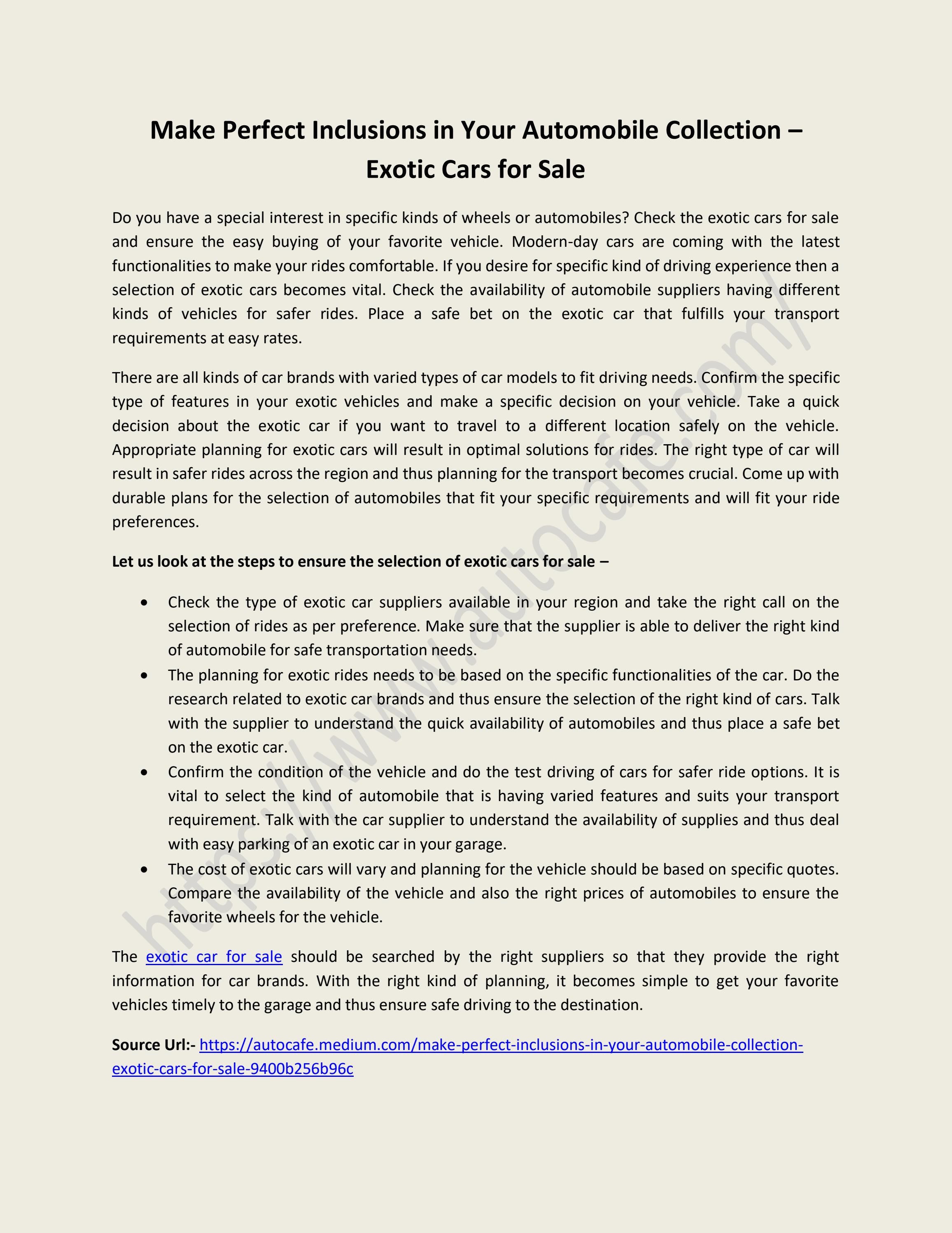 Exotic car For Sale by Auto Cafe of Florida Issuu