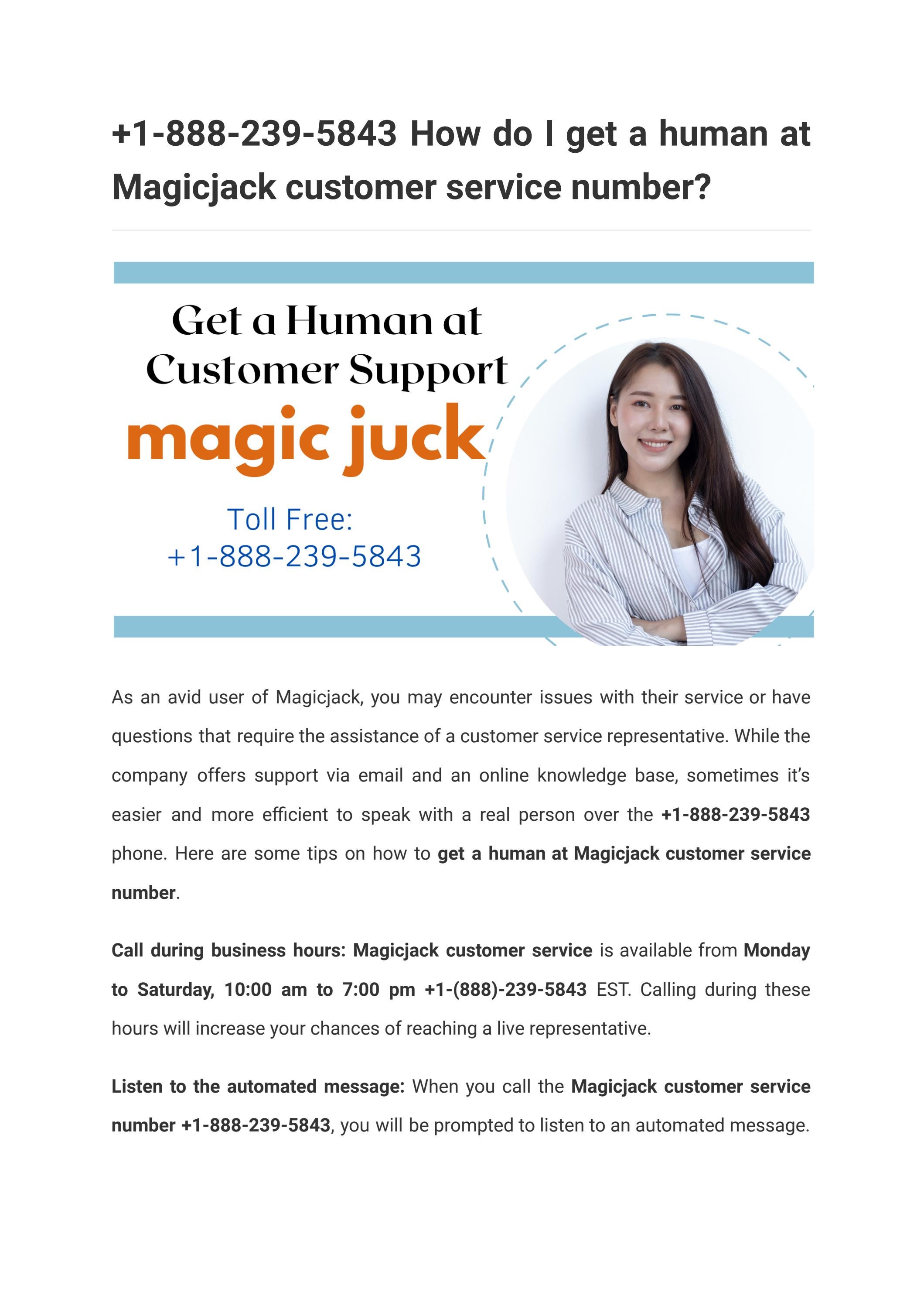 +18882395843 How Do I Get a Human at Magicjack Customer Service