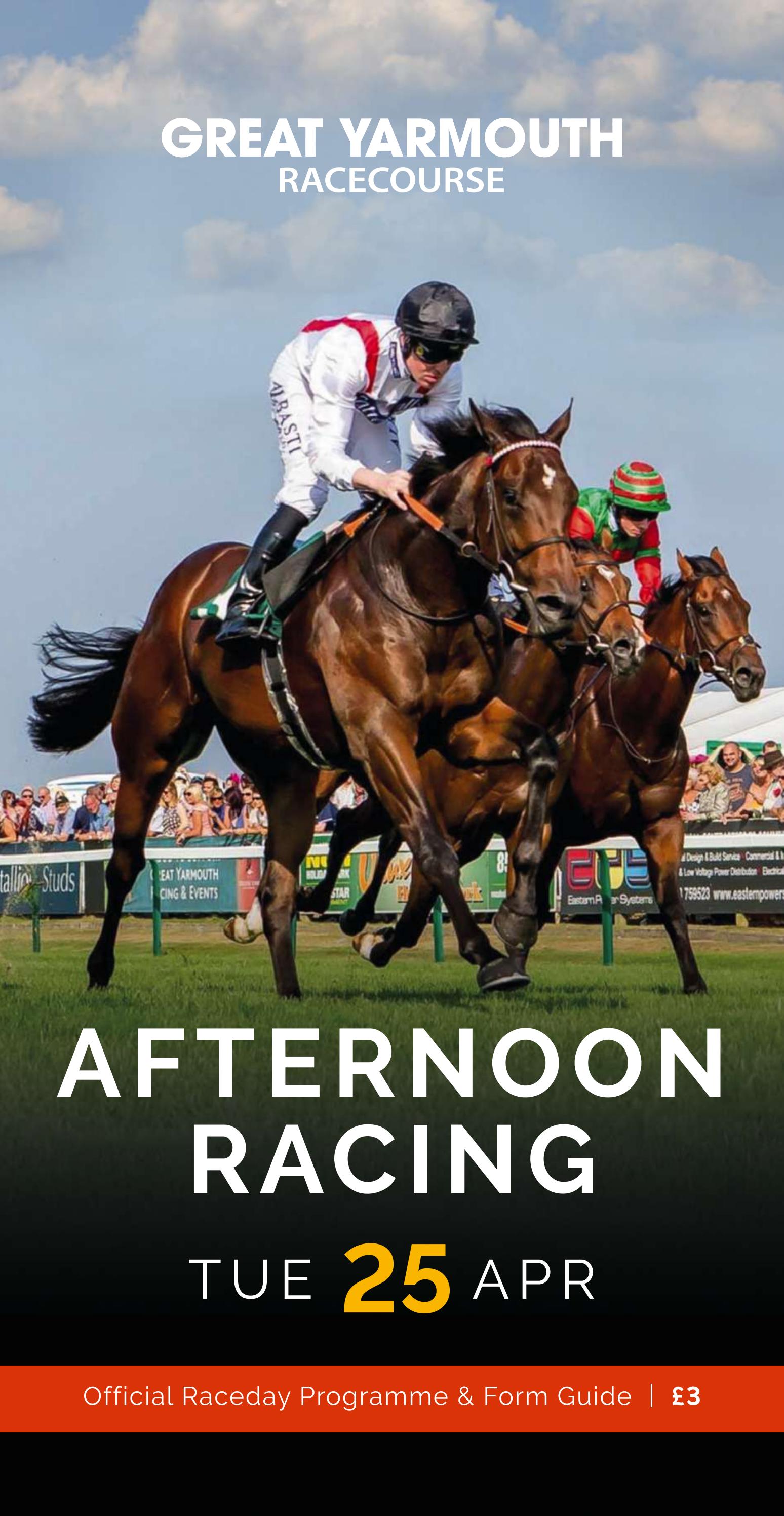 Great Yarmouth Racecard Tuesday 25th April by Arena Racing Company