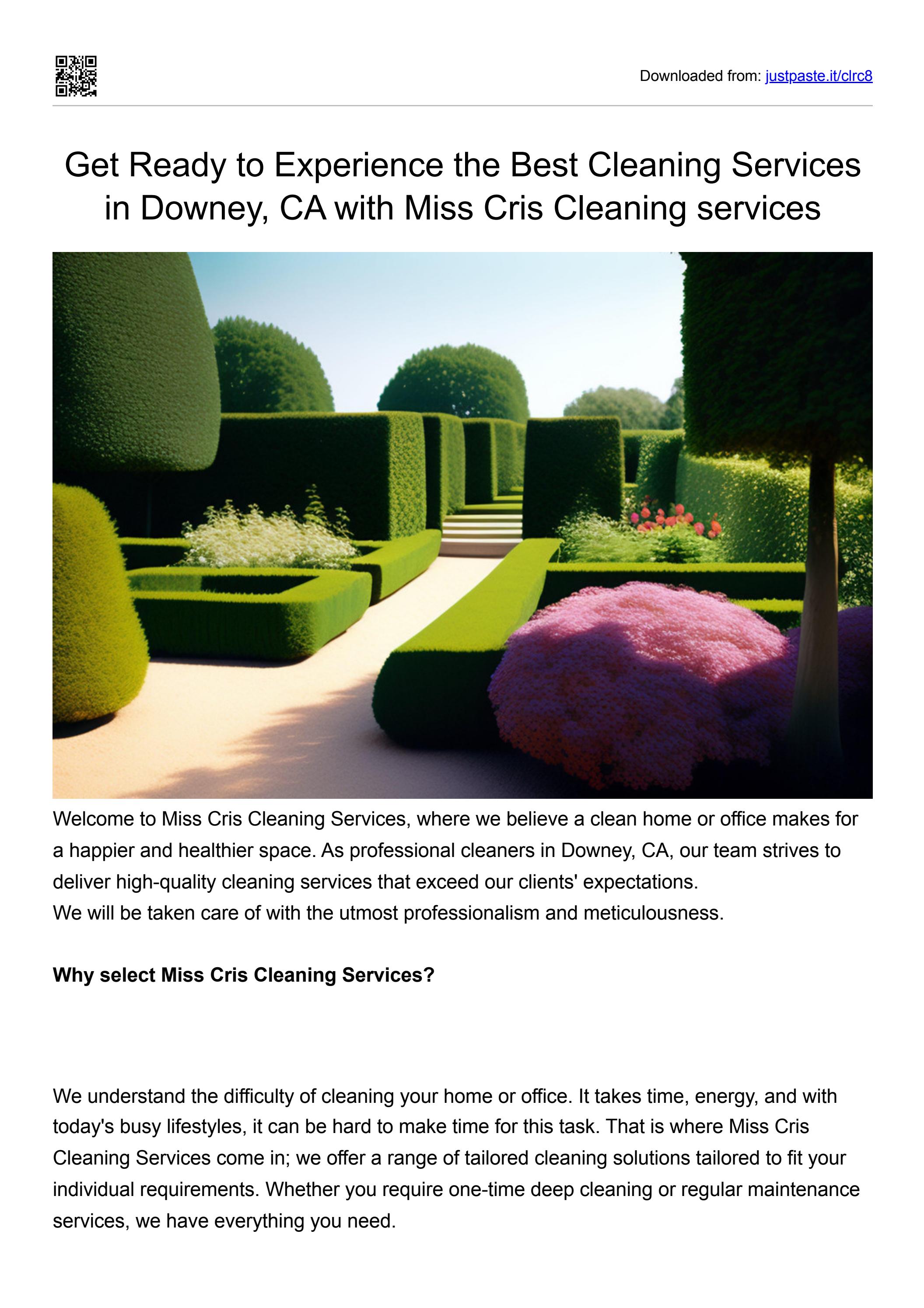 Get Ready to Experience the Best Cleaning Services in Downey, CA with