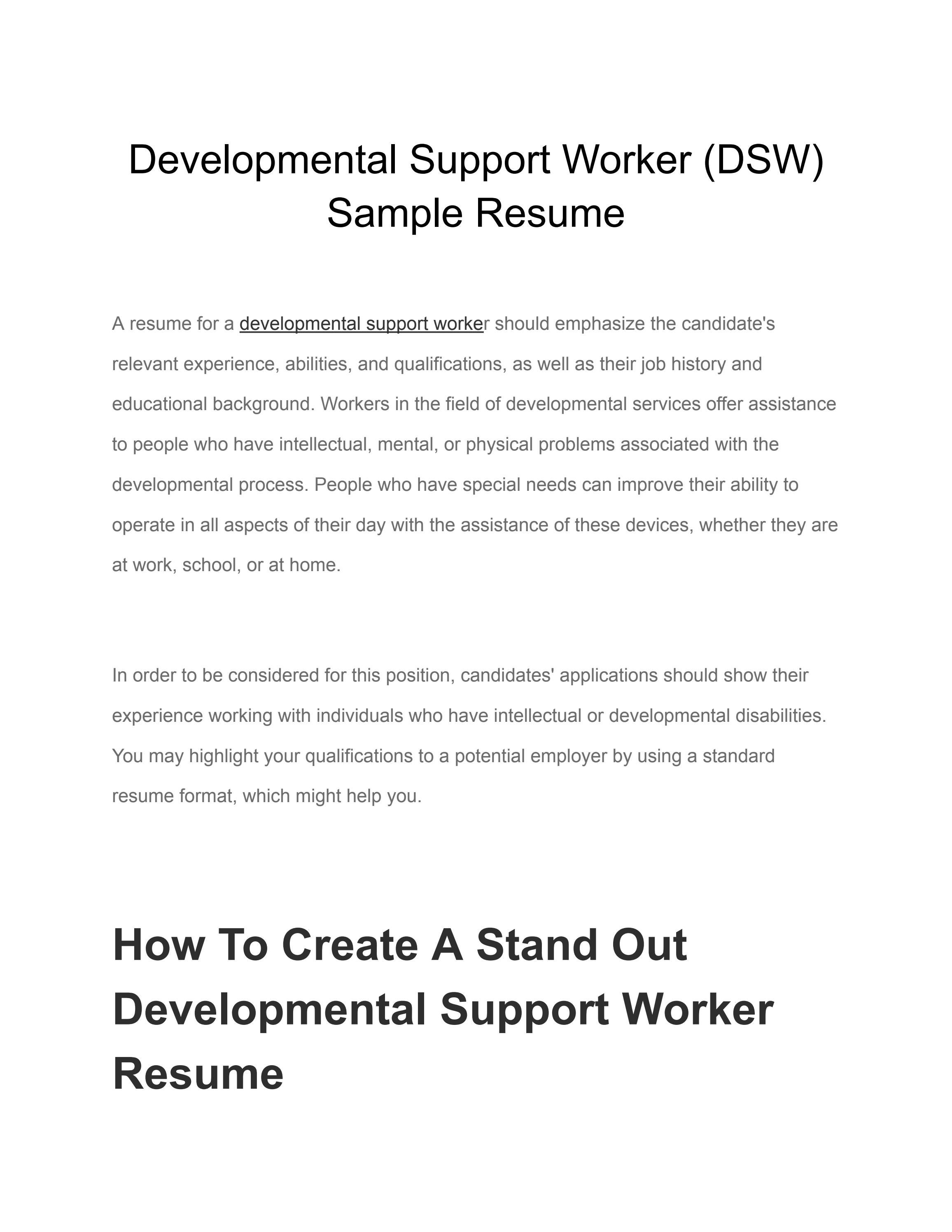 developmental-support-worker-dsw-sample-resume-by-carlshepherd-issuu