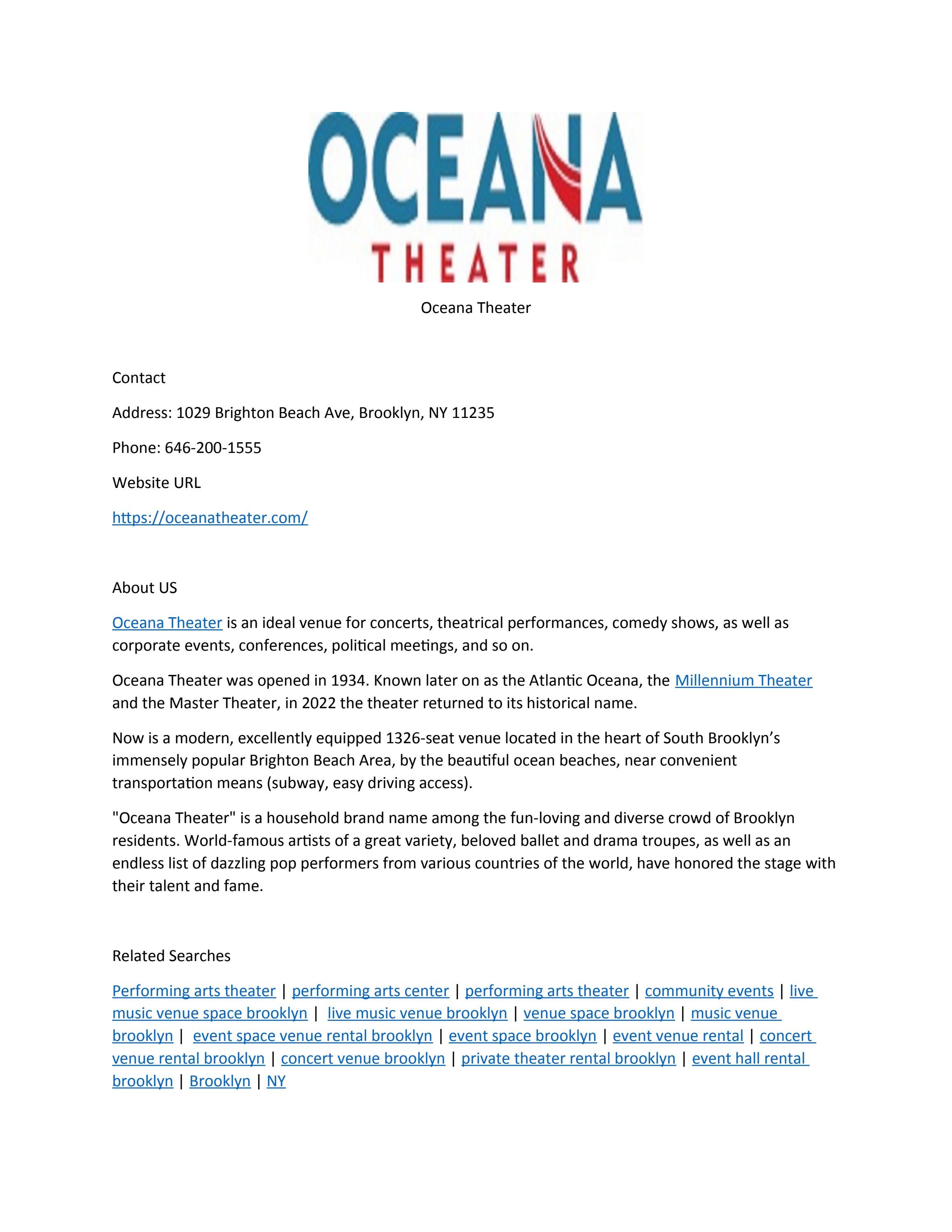 Oceana Theater by Oceana Theater - Issuu