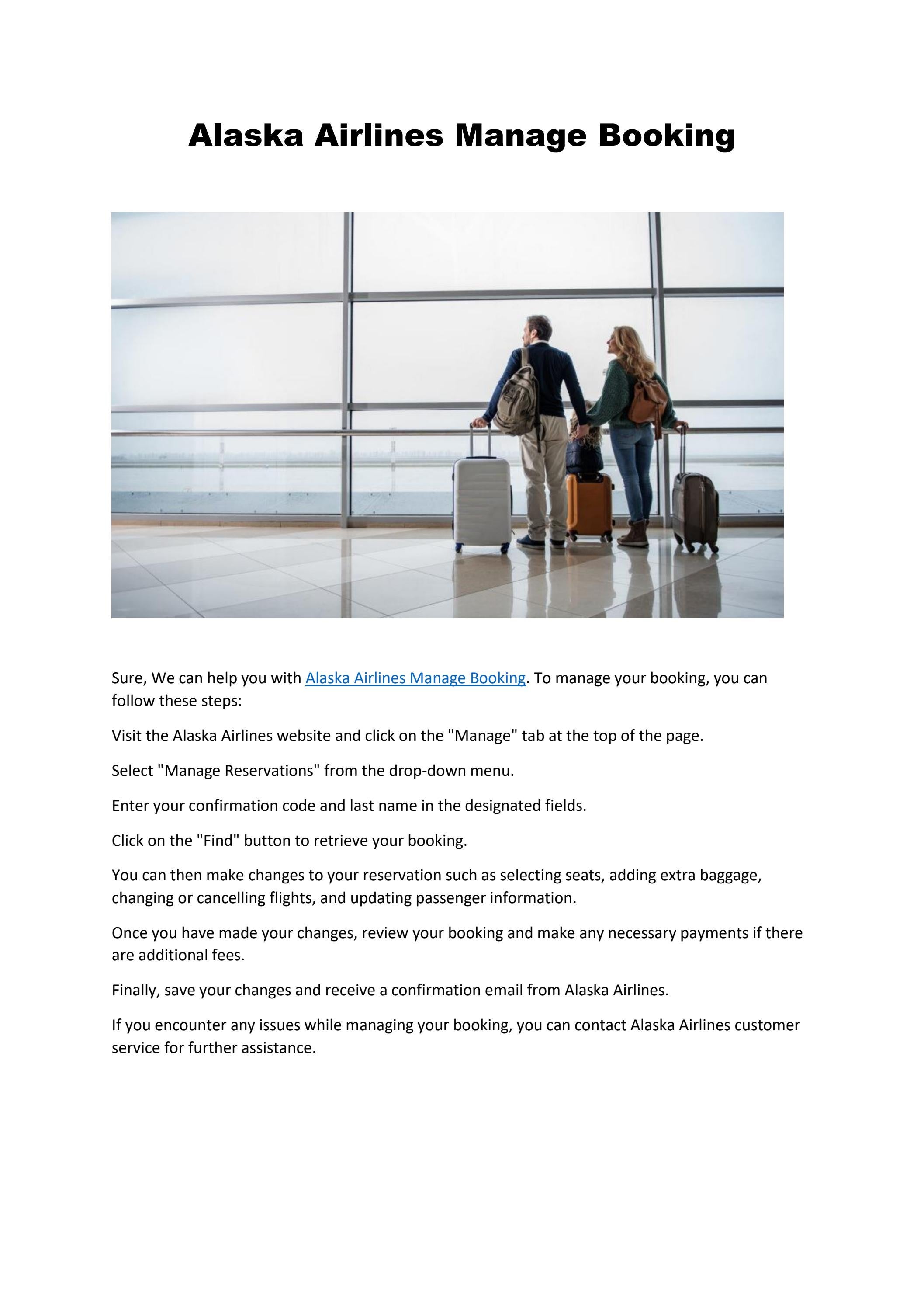 Alaska Airlines Manage Booking +18449024930 by Alaska Airlines