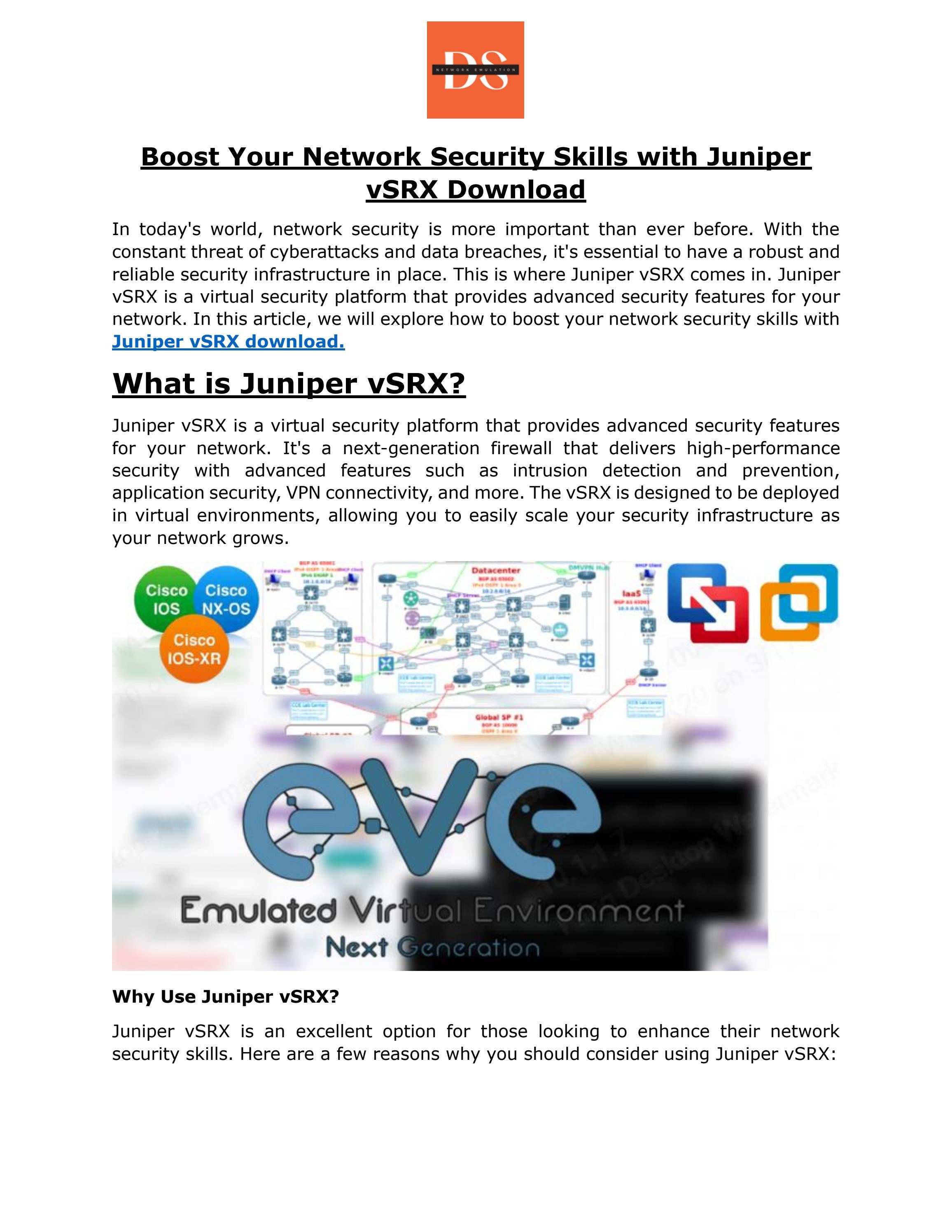 Boost Your Network Security Skills with Juniper vSRX Download by
