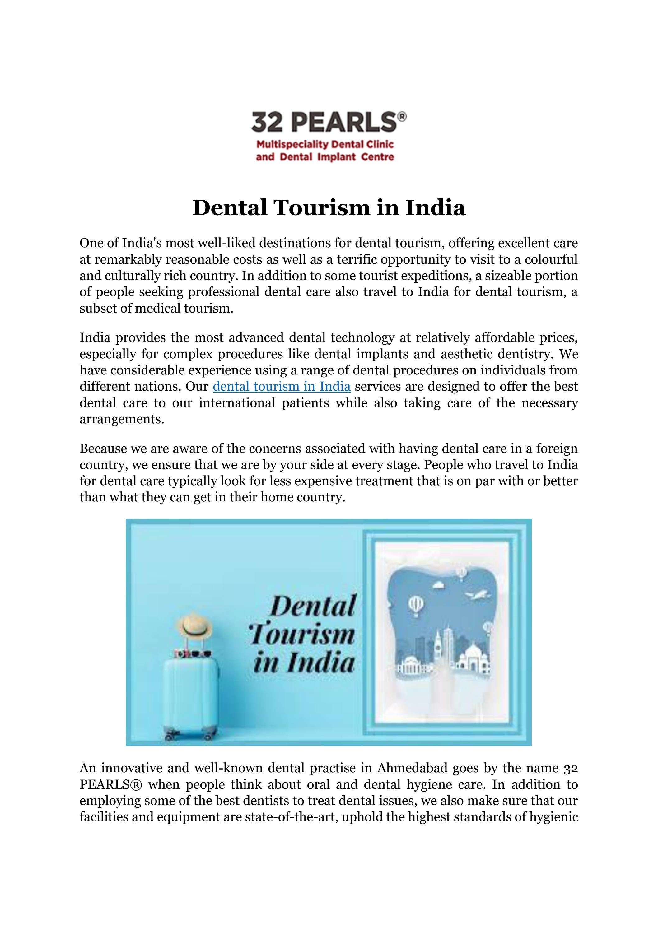 Dental Tourism in India by 32pearlsdental Issuu