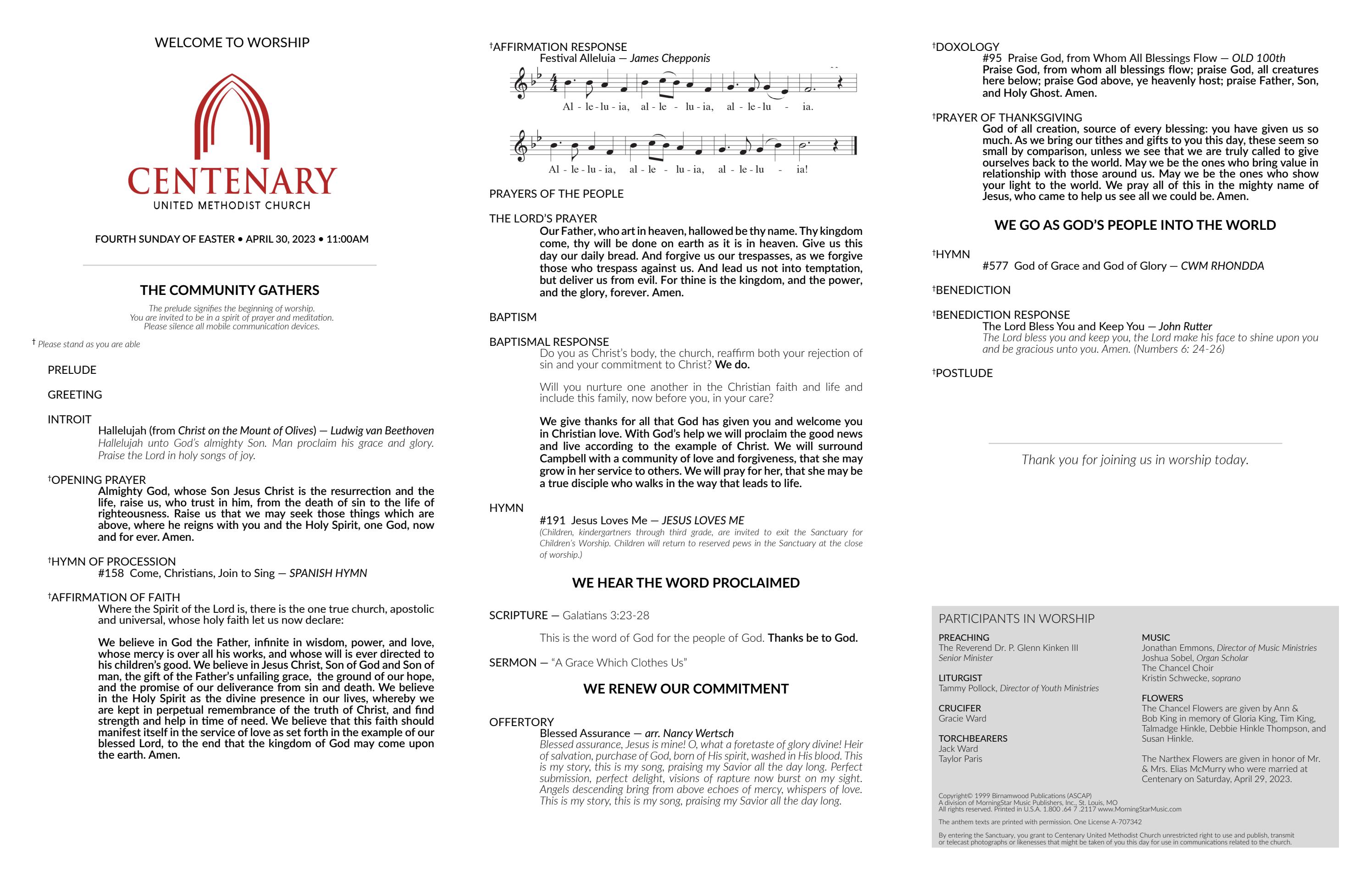 April 30, 2023 • 11am Worship by Centenary United Methodist Church Issuu