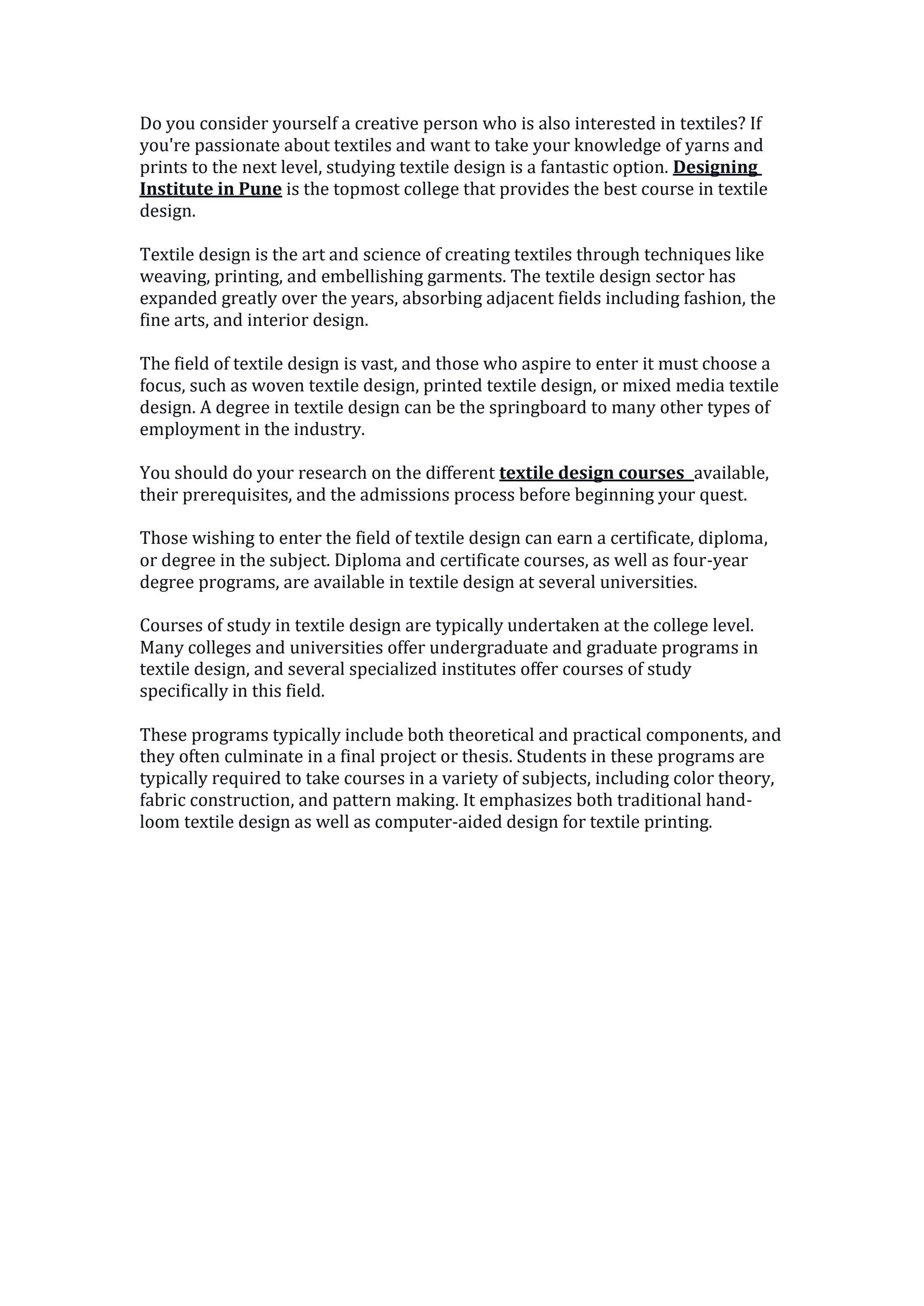 Courses of Study in Textile Design by Insdpune Kothrud Issuu