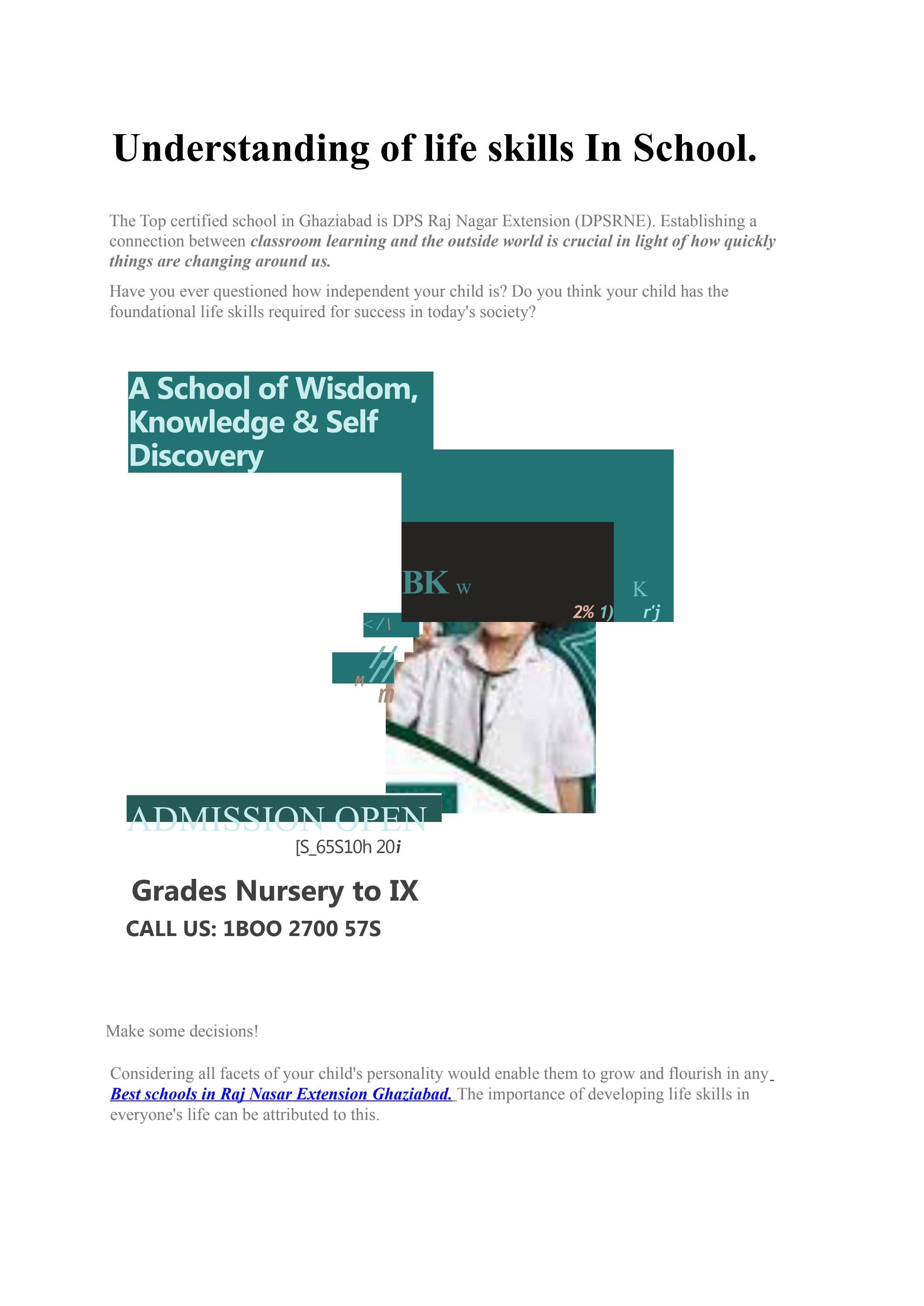 Understanding Of Life Skills In School. by dpsrajnagarextension2019 Issuu