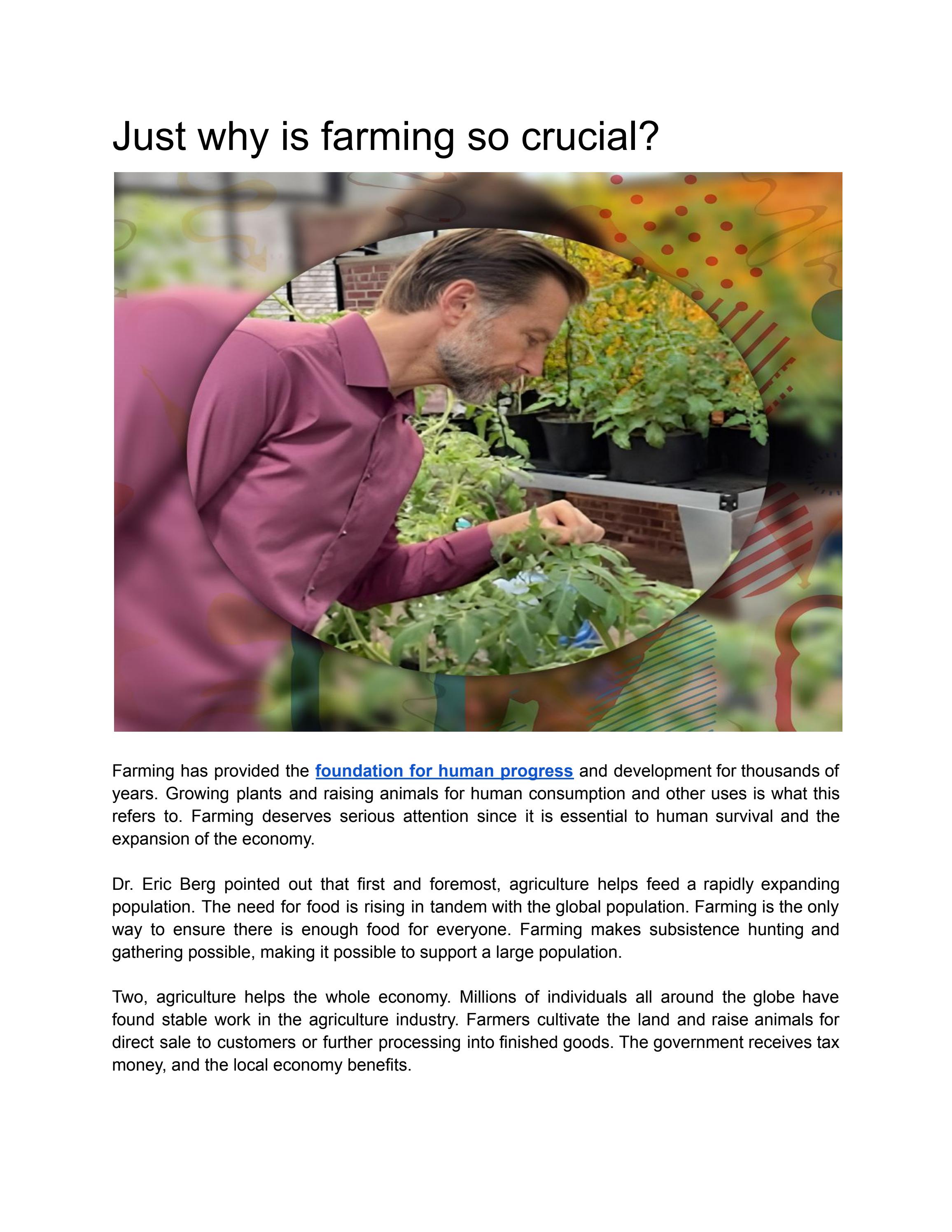 Just why is farming so crucial? by Dr. Eric Berg Issuu