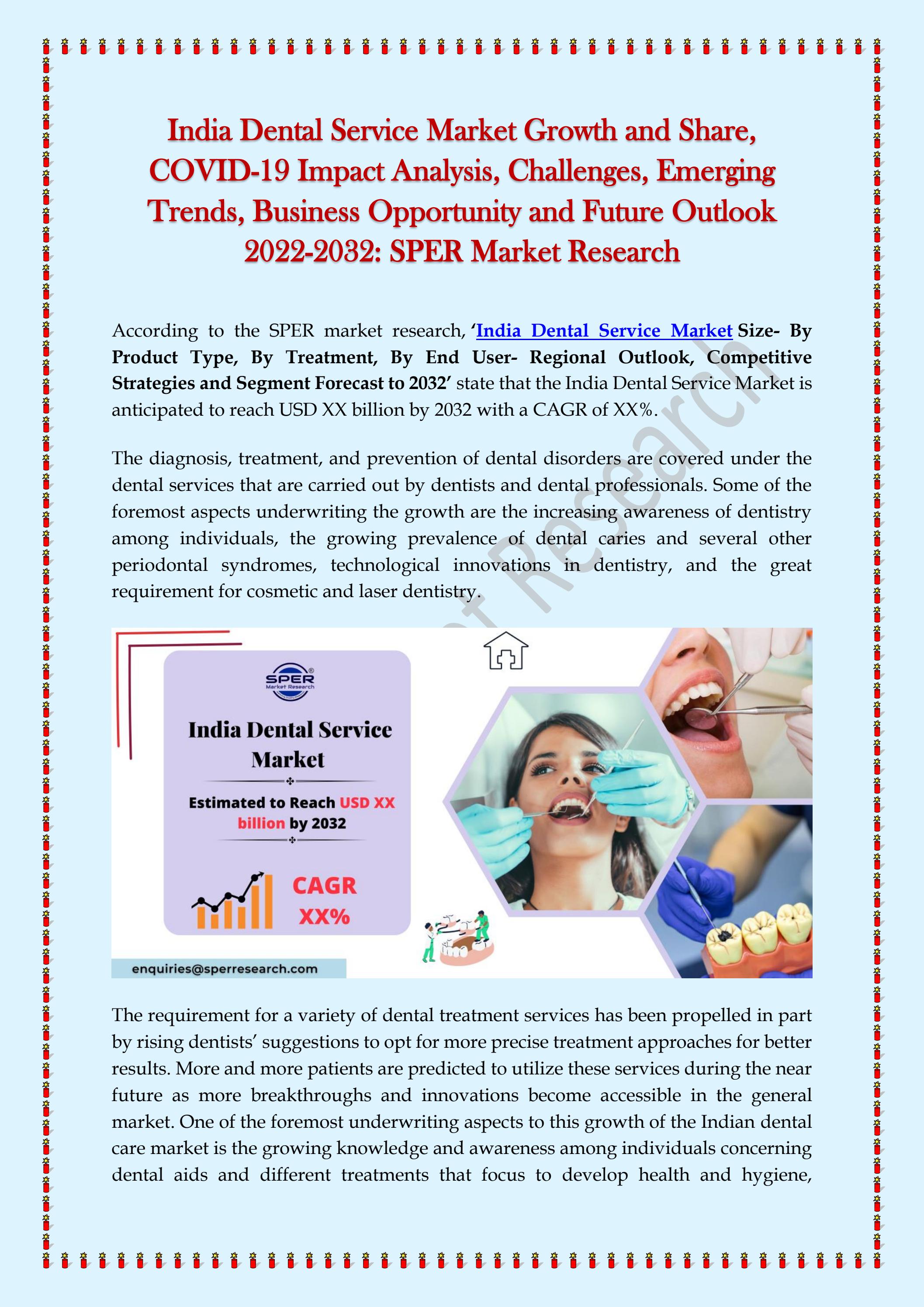 India Dental Service Market Growth and Share, COVID19 Impact Analysis