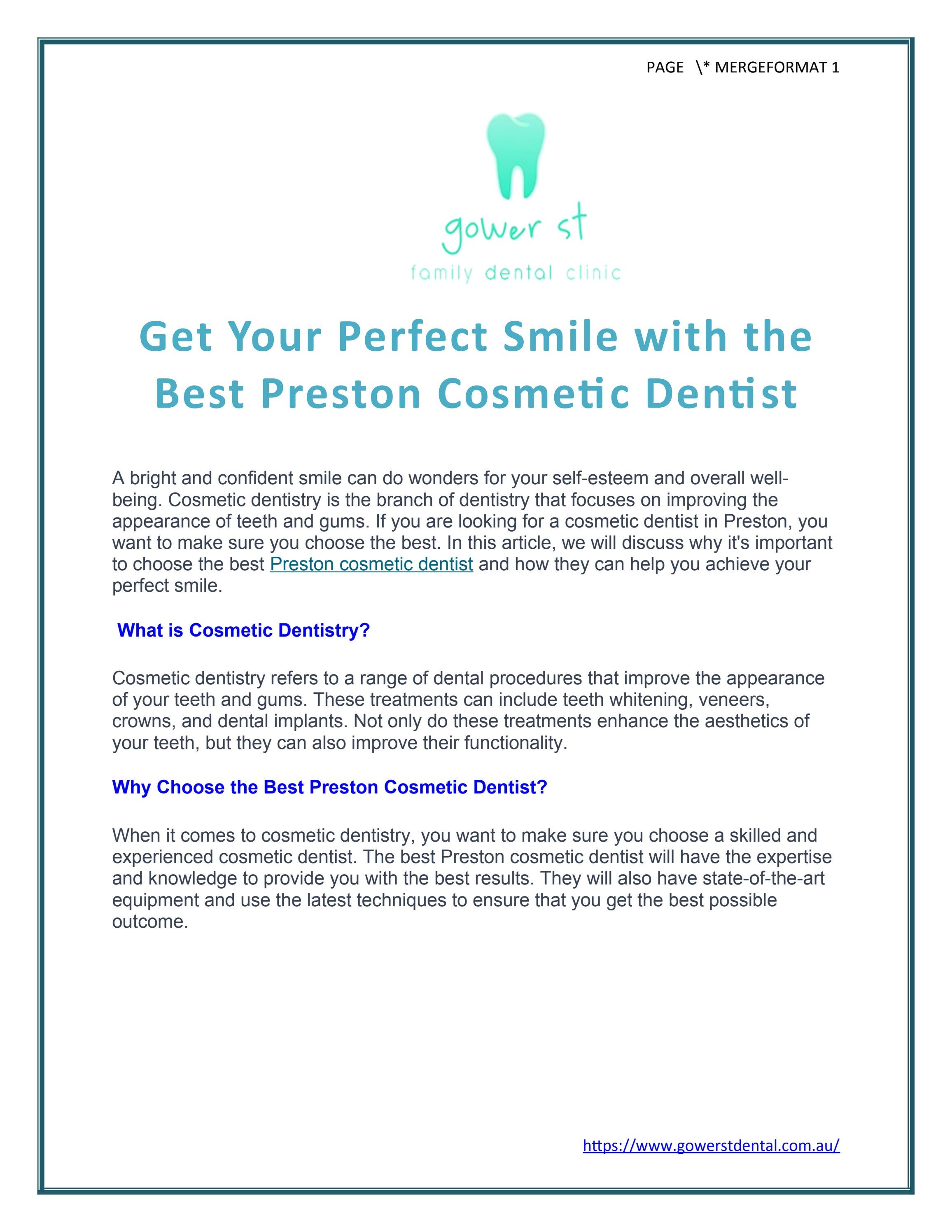 Get Your Perfect Smile with the Best Preston Cosmetic Dentist by Gower