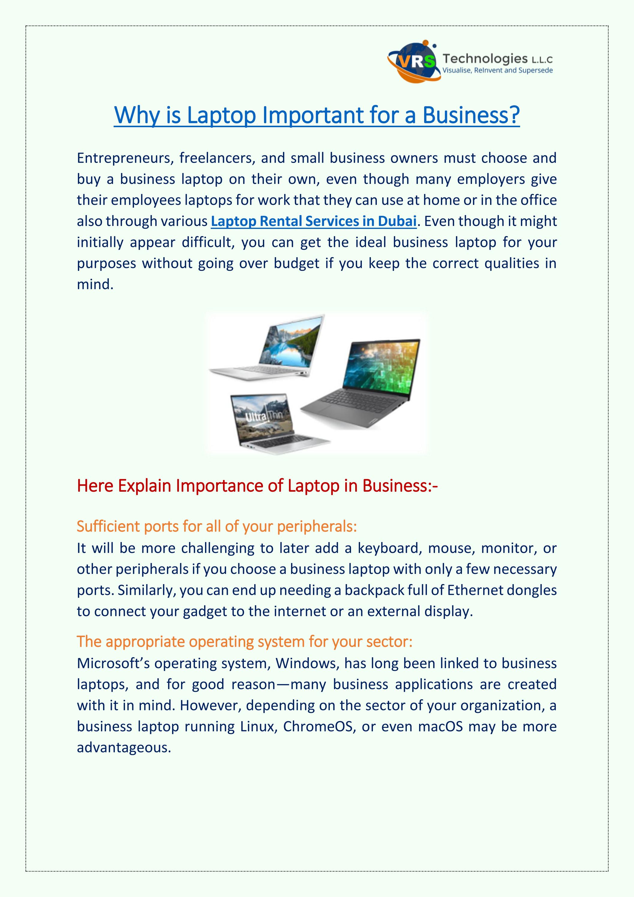 Why is Laptop Important for a Business? by Issuu