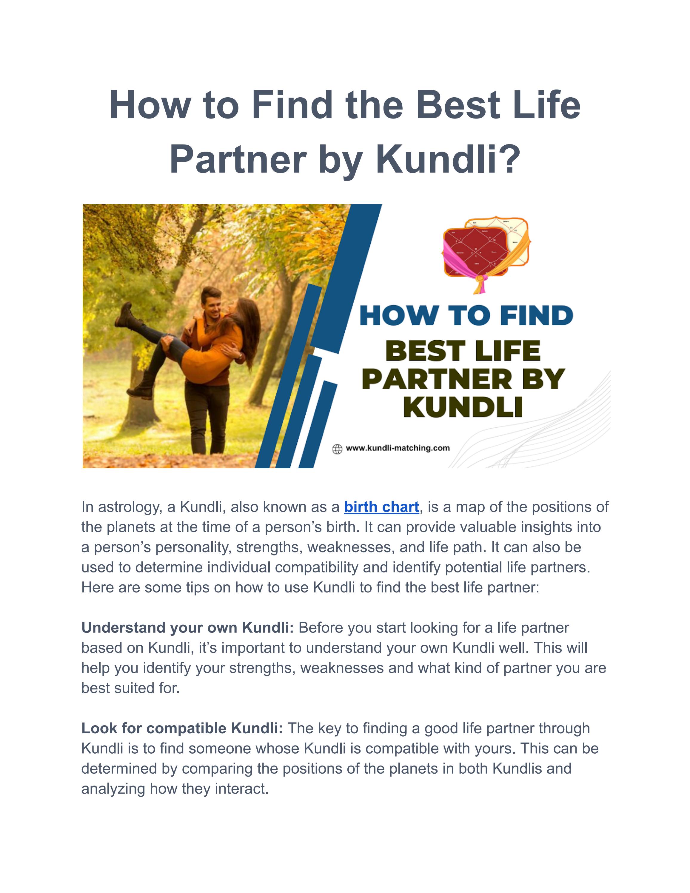 How to Find the Best Life Partner by Kundli? by Dr. Vinay Bajrangi Issuu