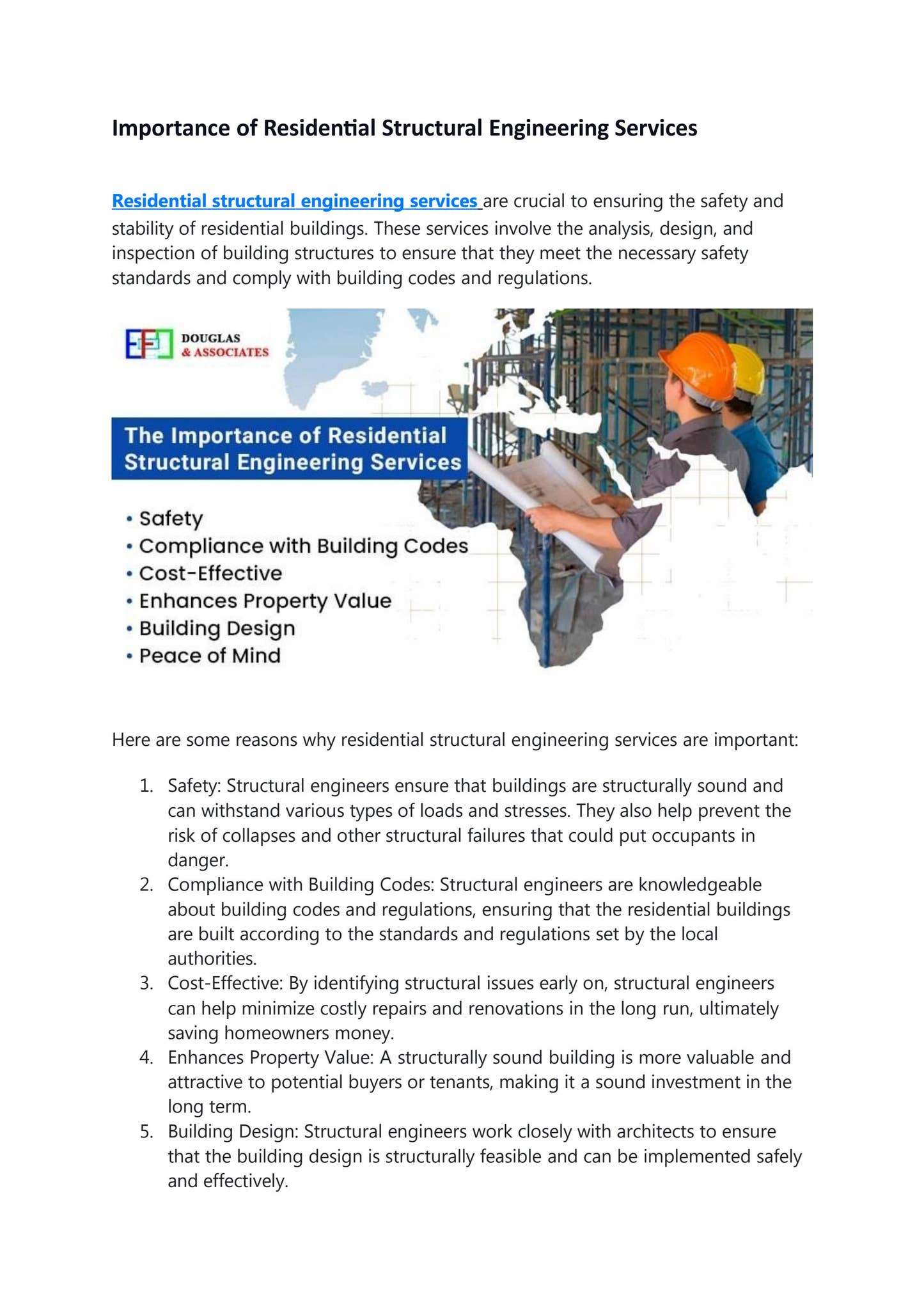 Importance of Residential Structural Engineering Services by EF Douglas ...