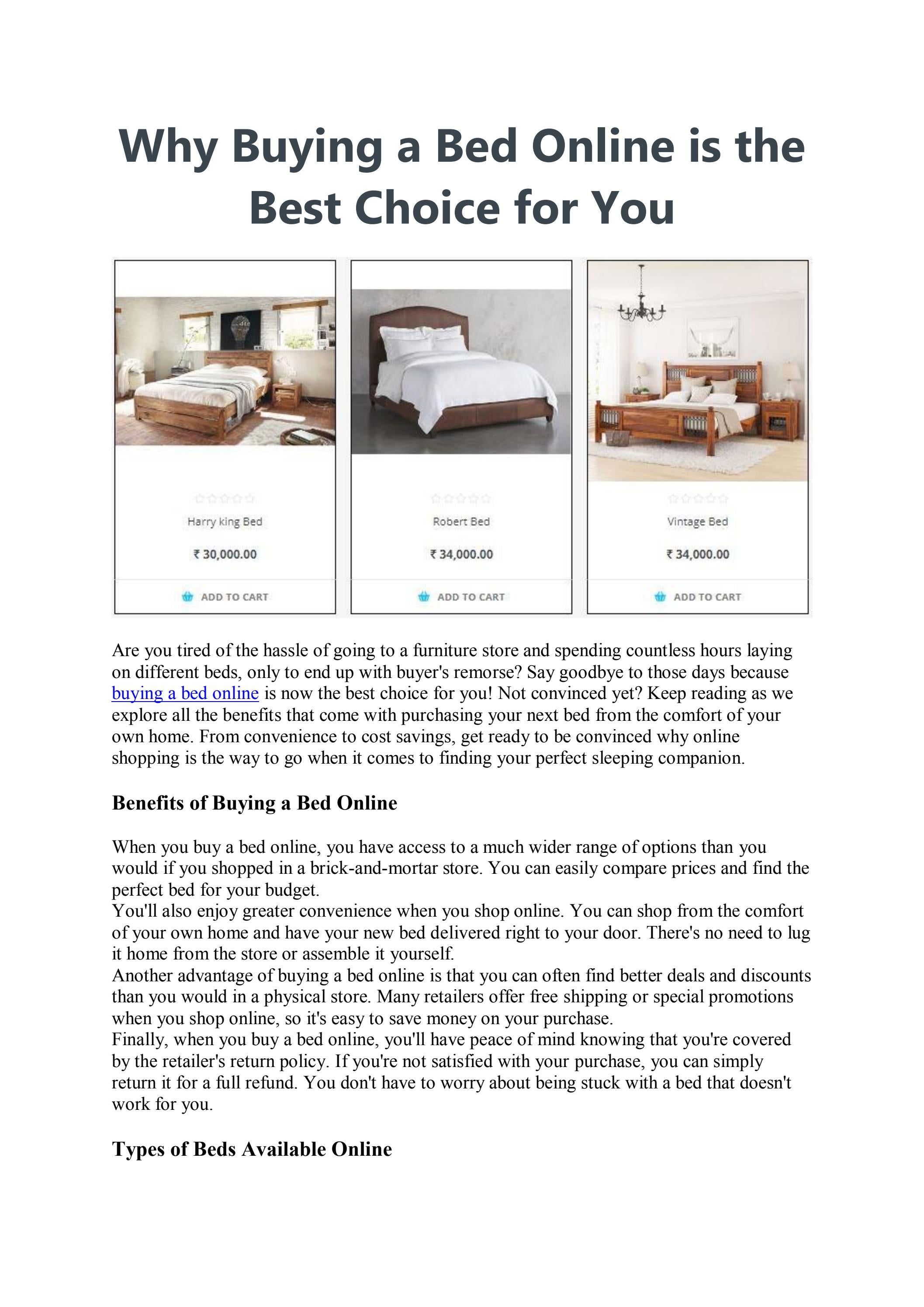 Why Buying a Bed Online is the Best Choice for You by The Home Dekor