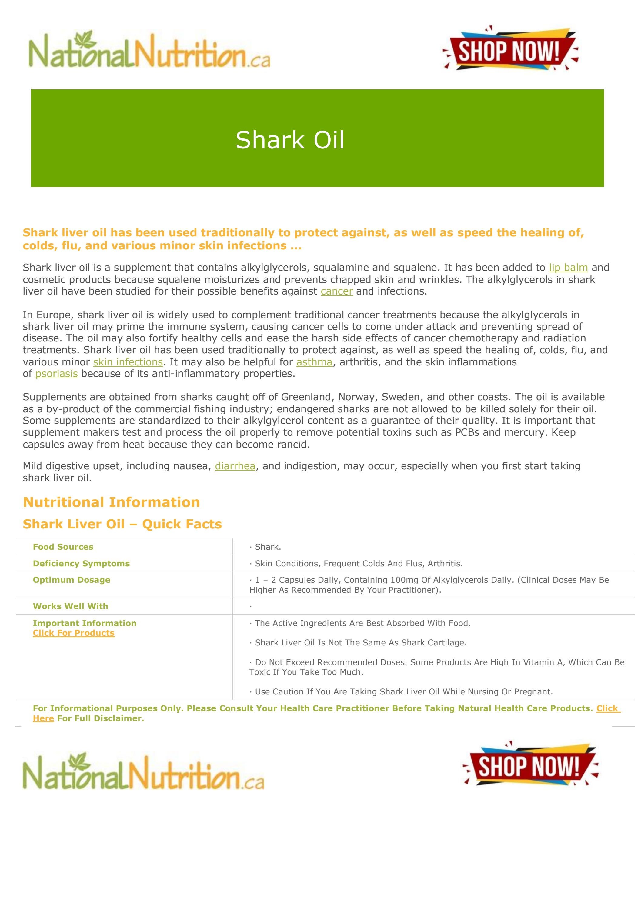 Shark Oil by nationalnutritionca Issuu