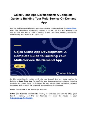 Gojek Clone App Development: A Complete Guide to Building Your Multi ...