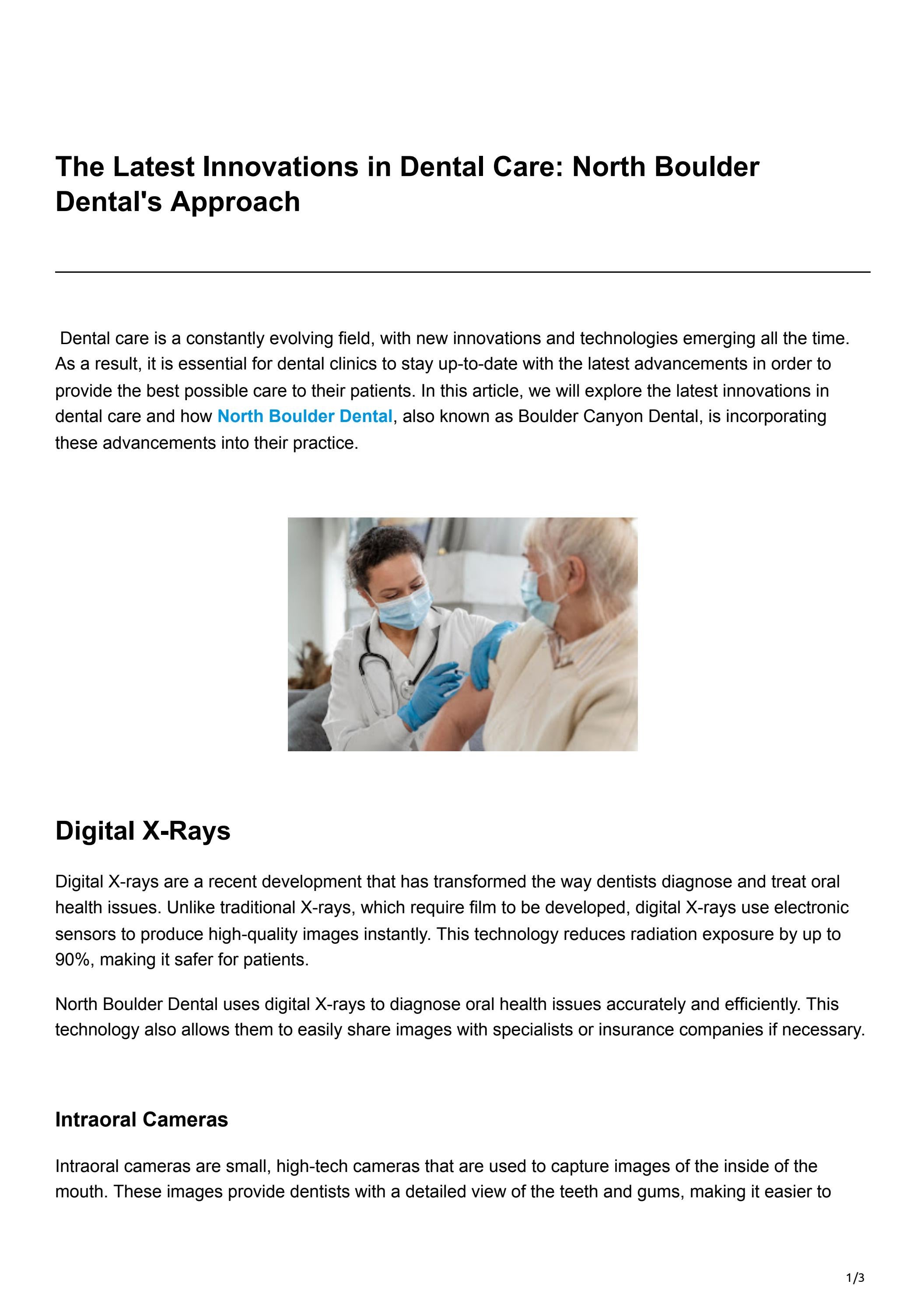 The Latest Innovations in Dental Care North Boulder Dental's Approach
