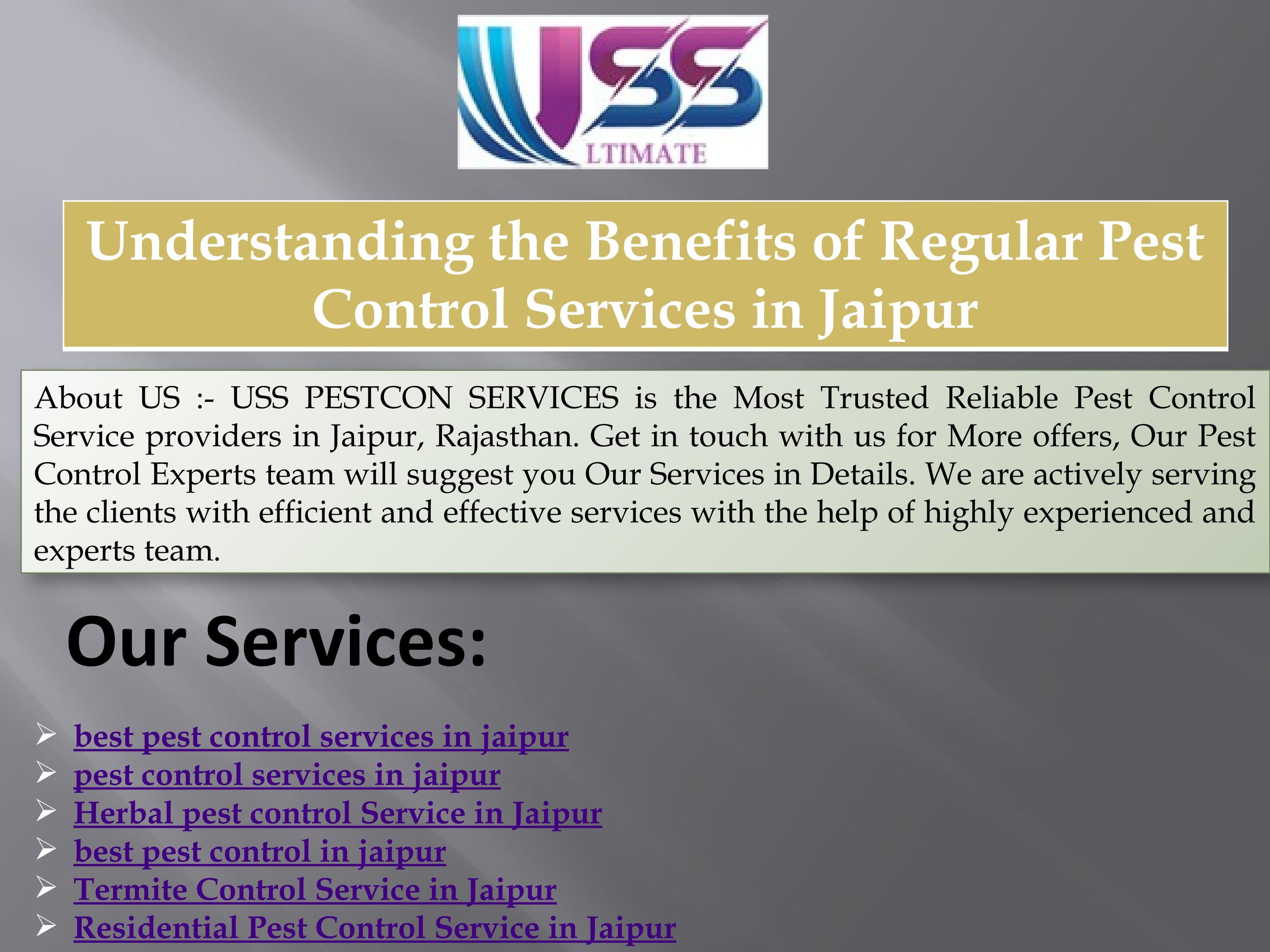 Understanding the Benefits of Regular Pest Control Services in Jaipur