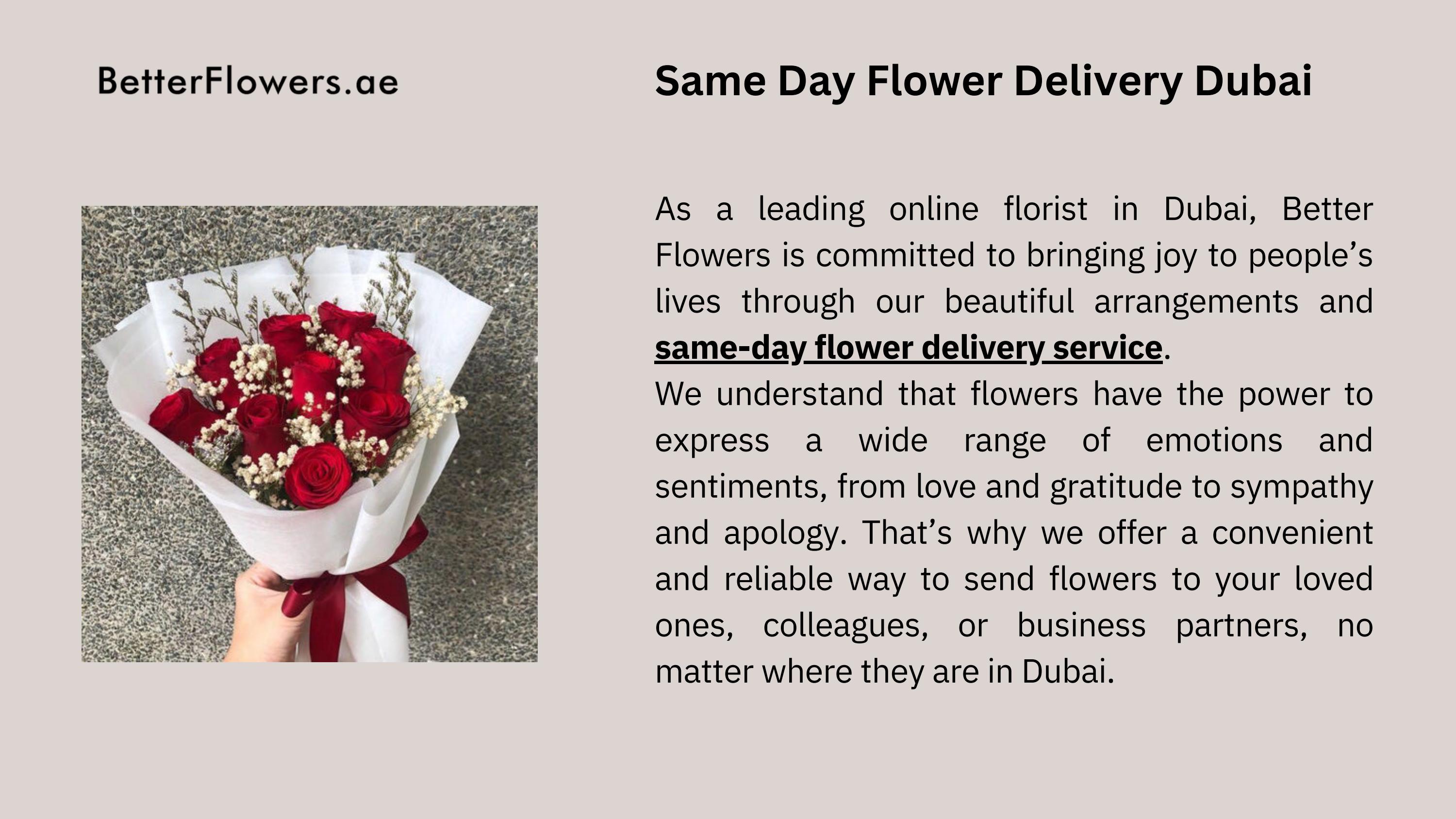 Same Day Flower Delivery Dubai by Better Flowers Issuu