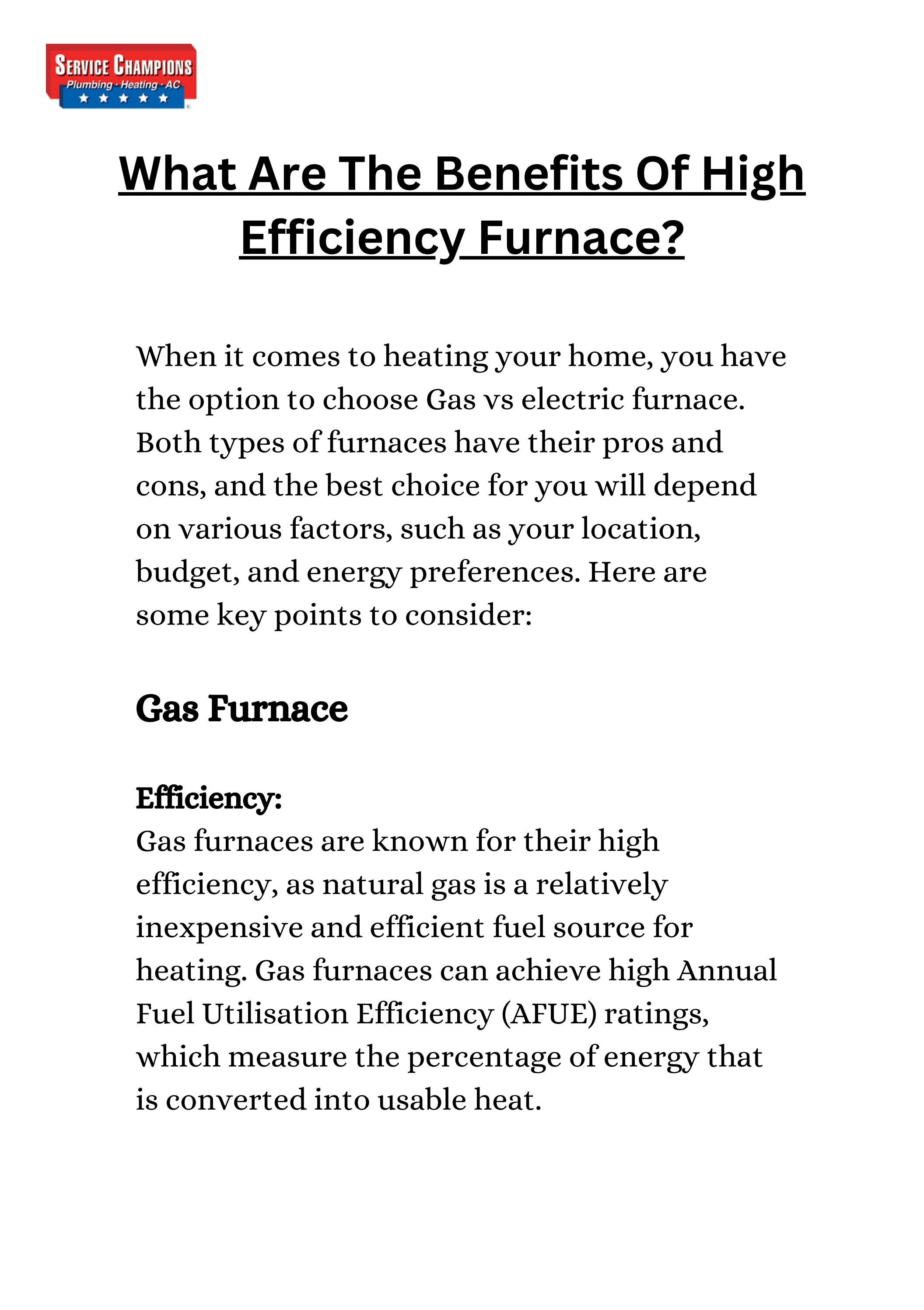 What Is The Difference Between Gas And Electric Furnace? by Service