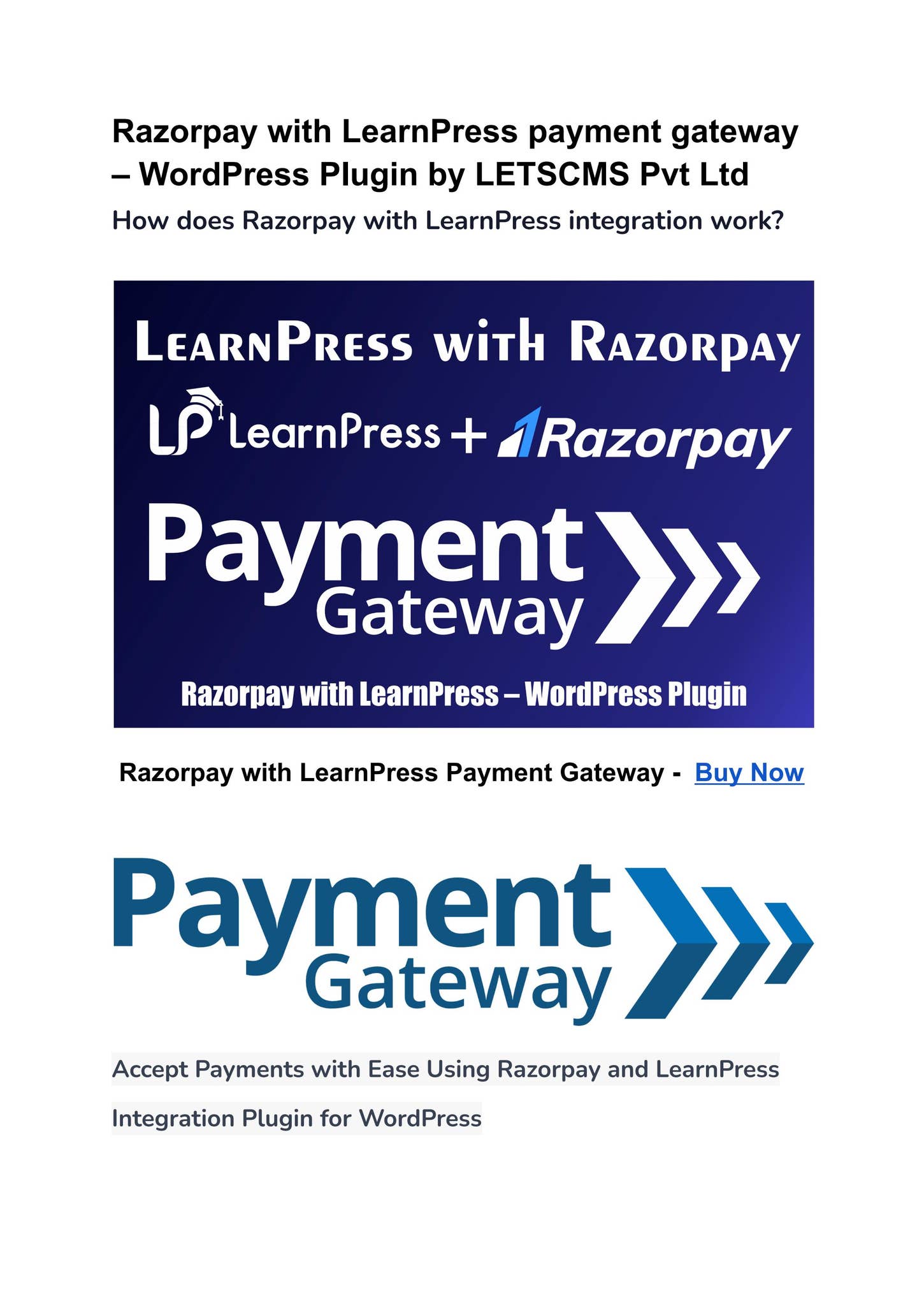 Integrate Razorpay with LearnPress Payment Gateway - WordPress Plugin ...