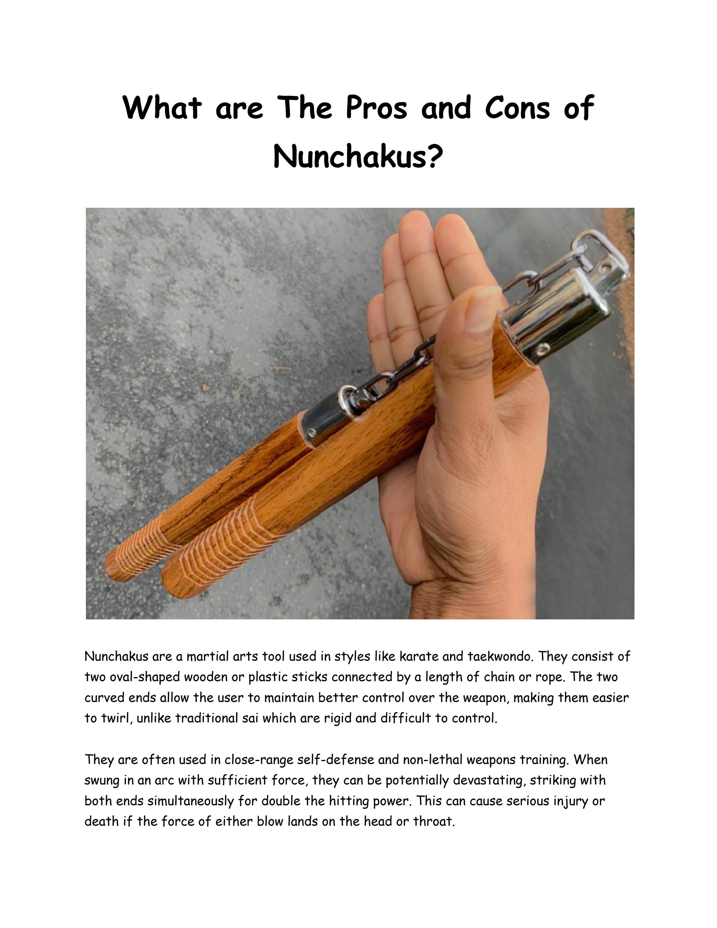 What are The Pros and Cons of Nunchakus? by bestcoolknives Issuu