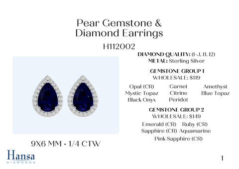 Gemstone × Diamond Earrings In Sterling Silver 第 2 页