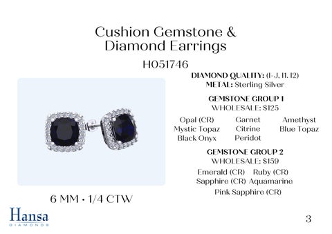 Gemstone × Diamond Earrings In Sterling Silver 第 4 页