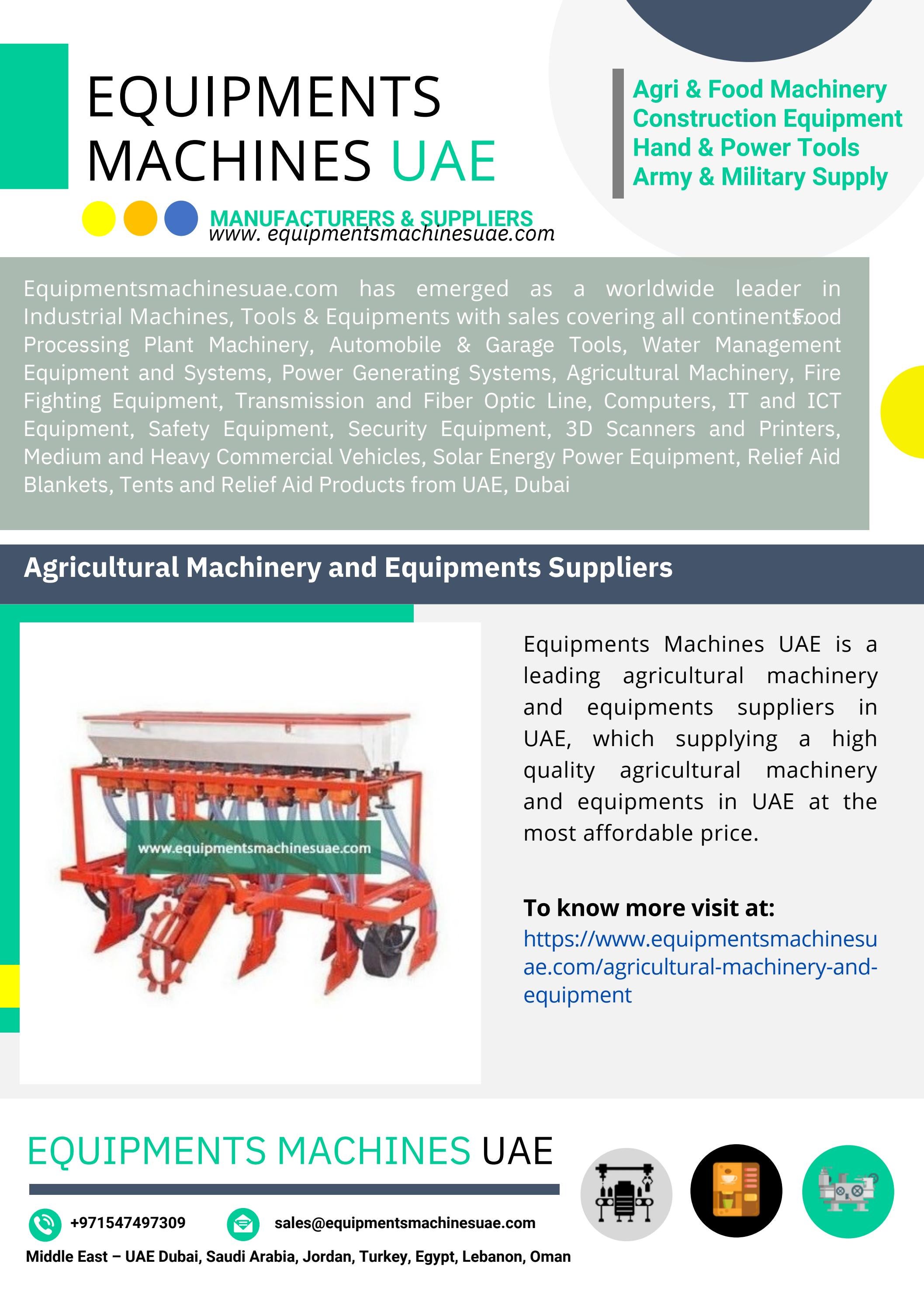 Agricultural Machinery and Equipments Suppliers by equipmentsmachines