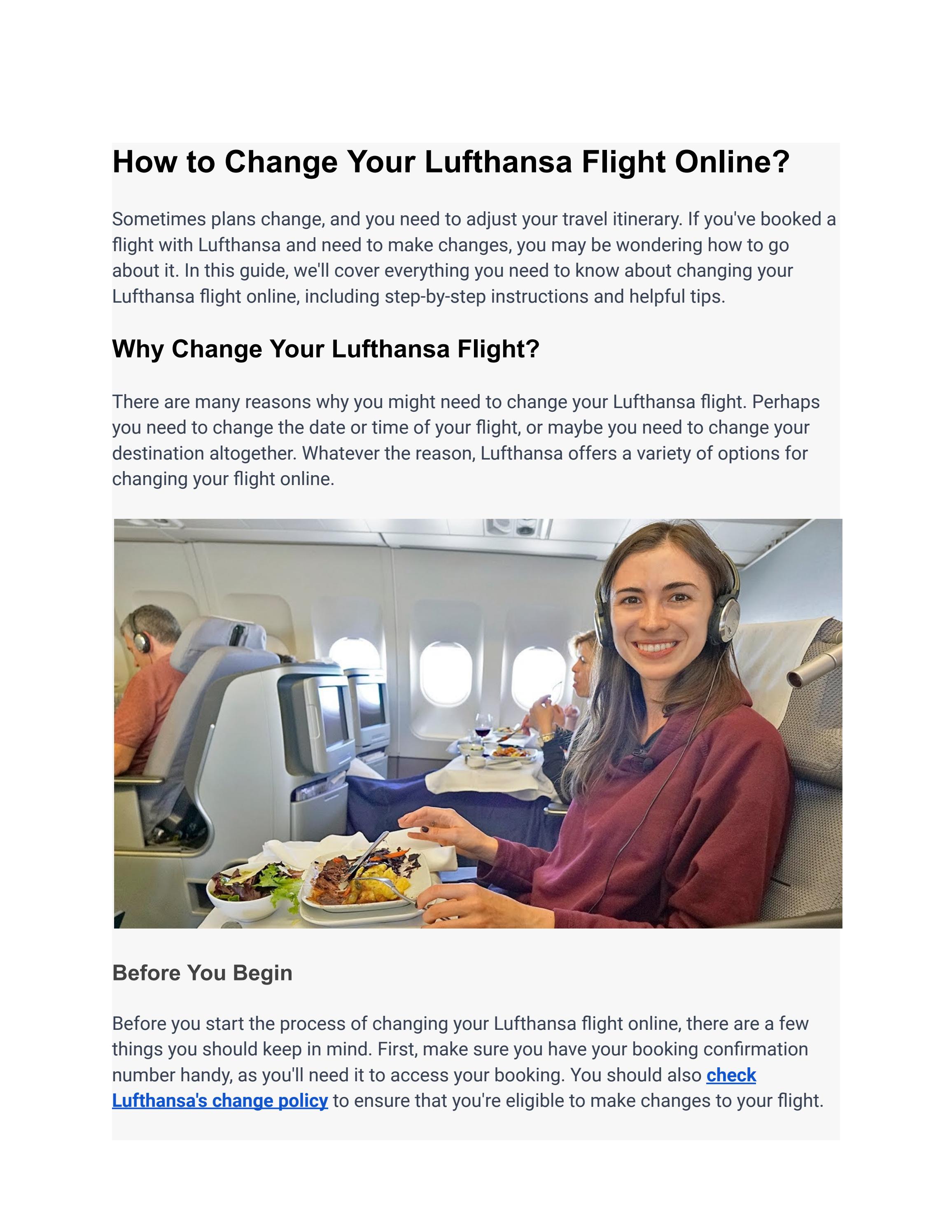 How to Change Your Lufthansa Flight Online? by travelhelpdeskforyou Issuu