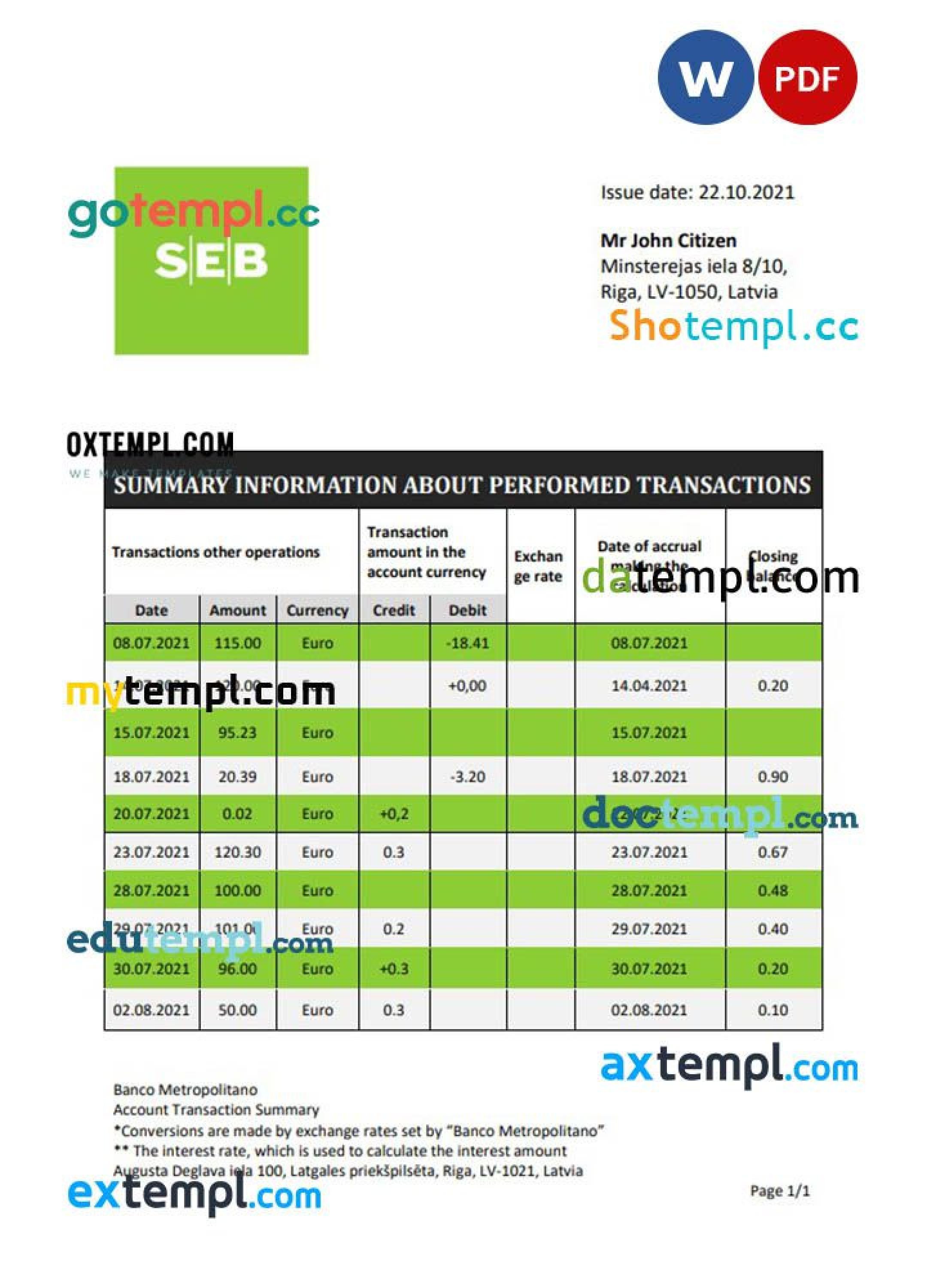 latvia-seb-bank-statement-template-in-word-and-pdf-format-by