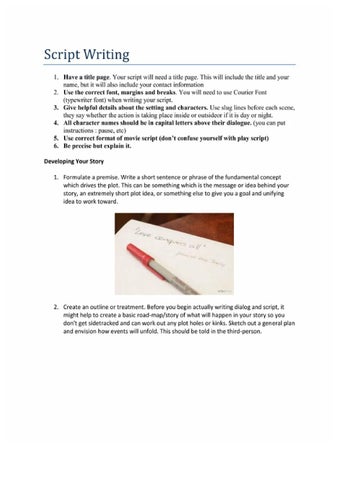 Script Writing Handout by Debbie Lamping - Issuu