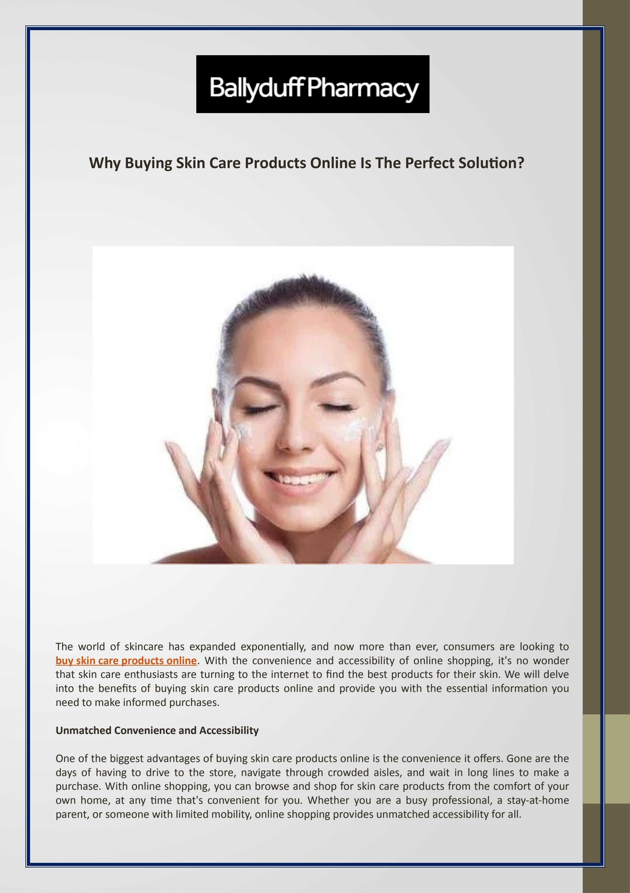 Why Buying Skin Care Products Online Is The Perfect Solution? by