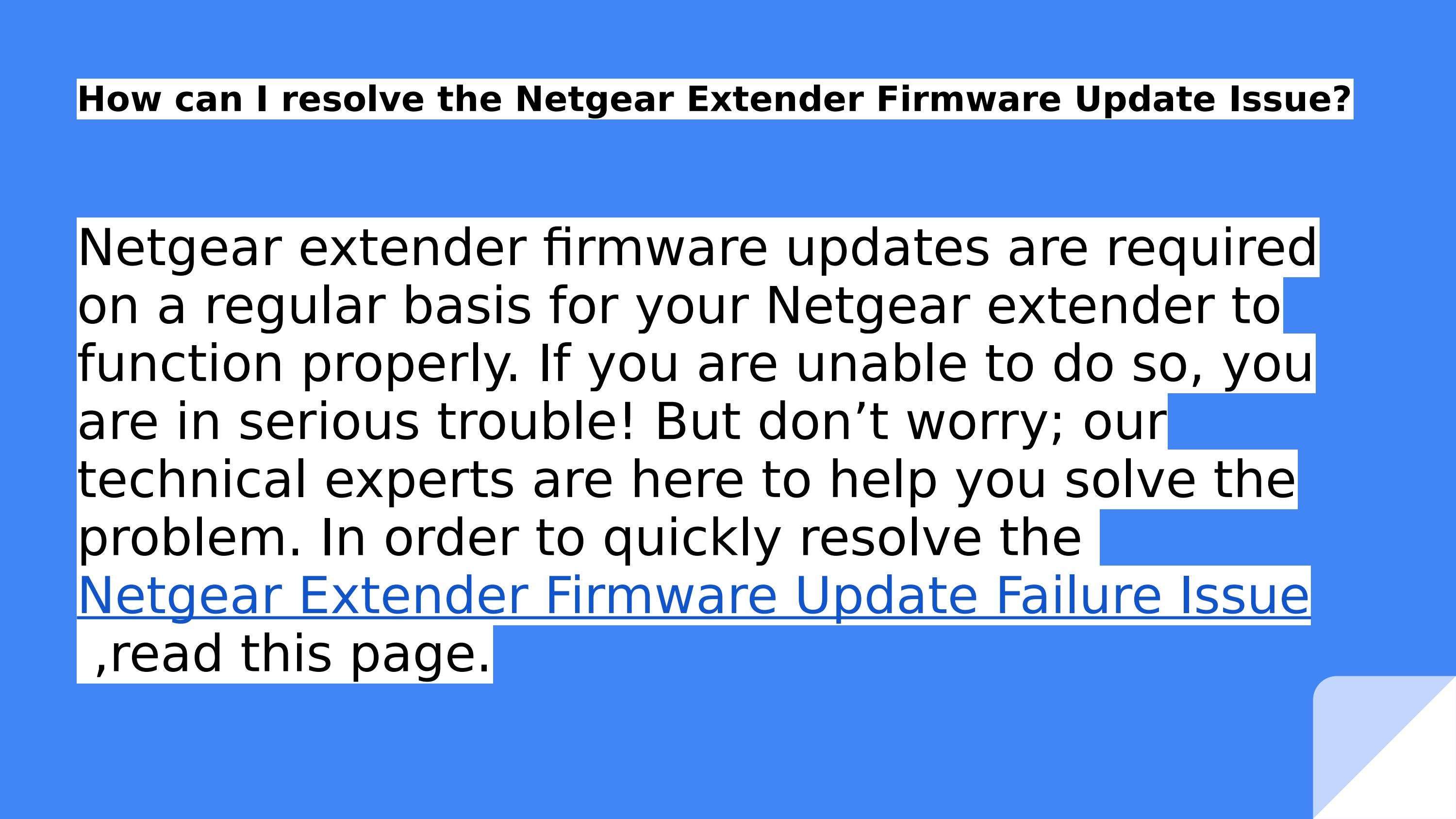 How can I resolve the Netgear Extender Firmware Update Issue? by emily
