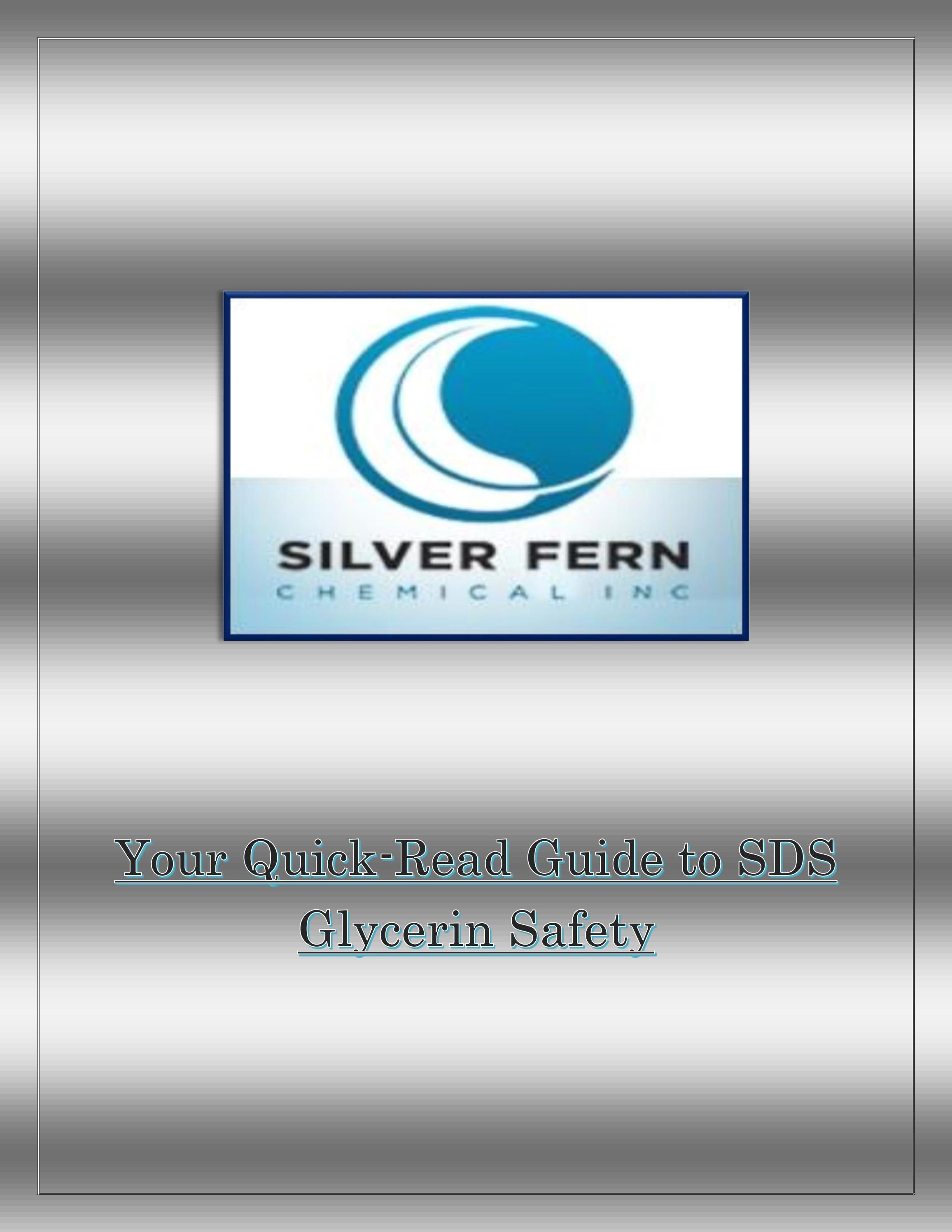 Your QuickRead Guide to SDS Glycerin Safety by calisto johnson Issuu