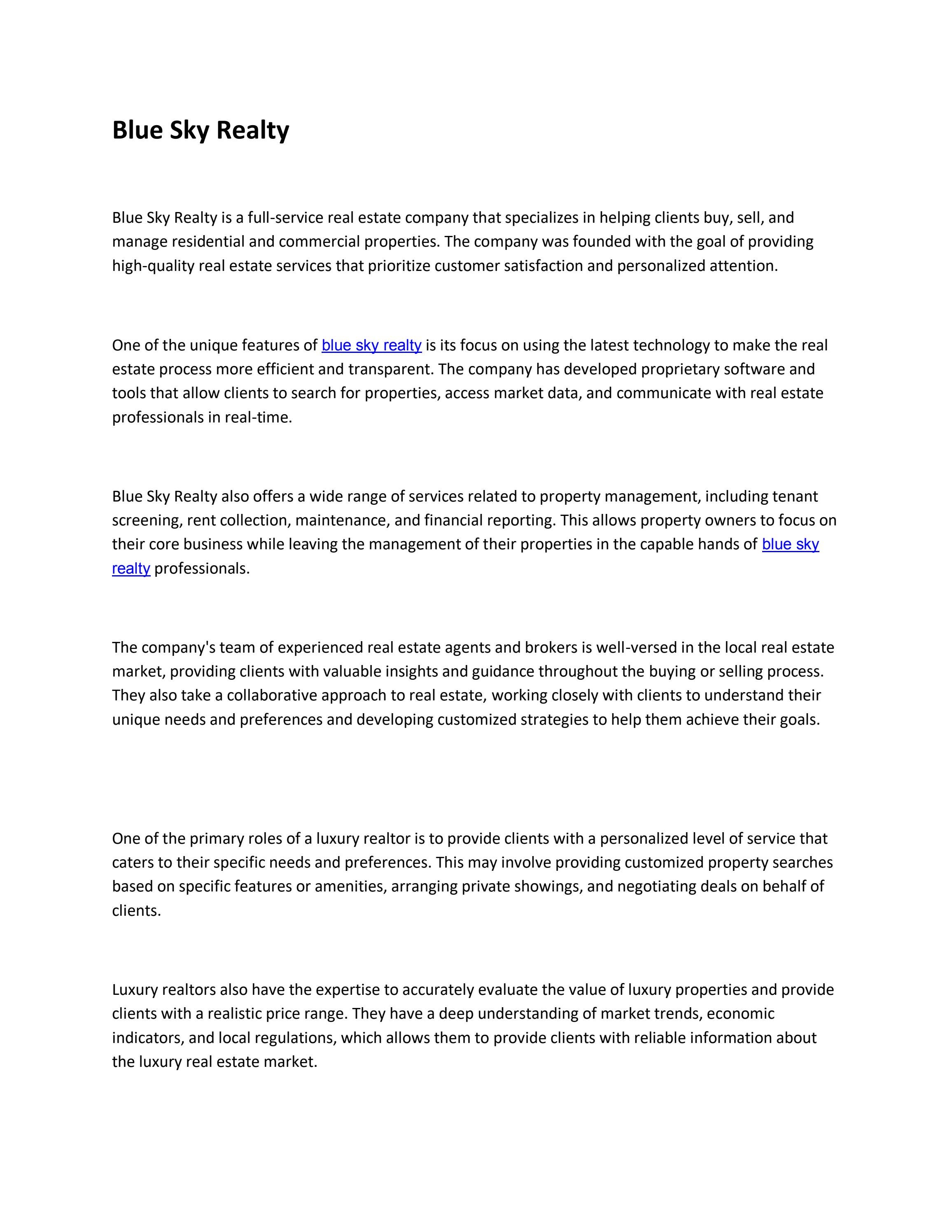 Blue Sky Realty by Monique Mo Issuu